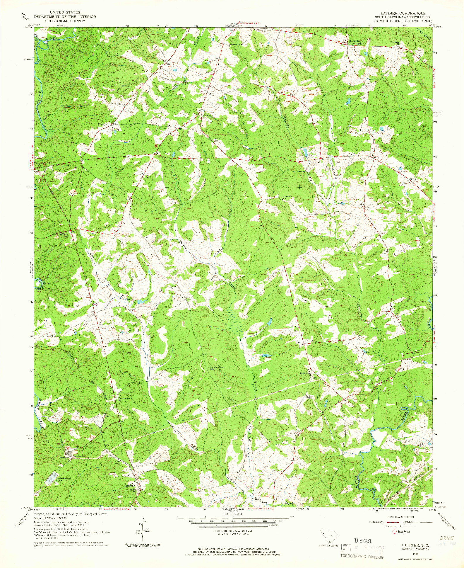 USGS 1:24000-SCALE QUADRANGLE FOR LATIMER, SC 1964