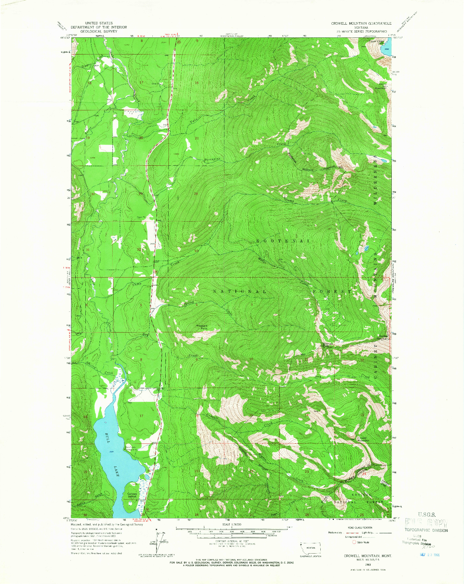 USGS 1:24000-SCALE QUADRANGLE FOR CROWELL MOUNTAIN, MT 1963