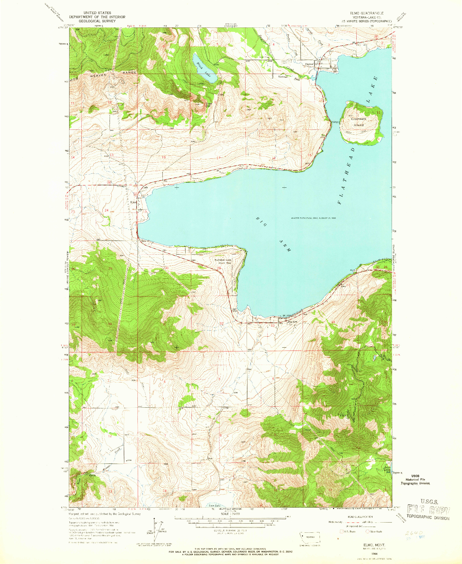 USGS 1:24000-SCALE QUADRANGLE FOR ELMO, MT 1964