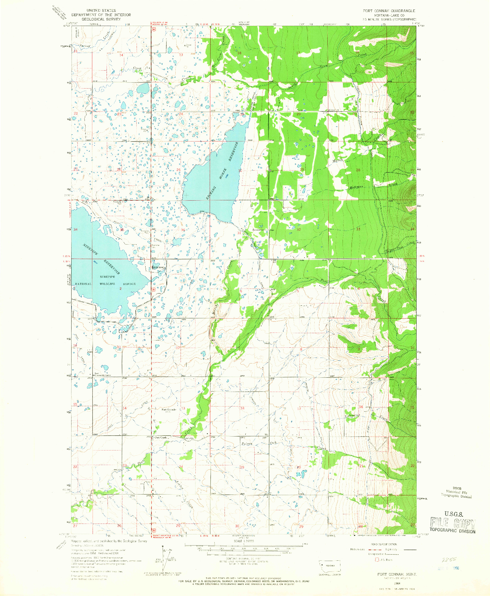 USGS 1:24000-SCALE QUADRANGLE FOR FORT CONNAH, MT 1964