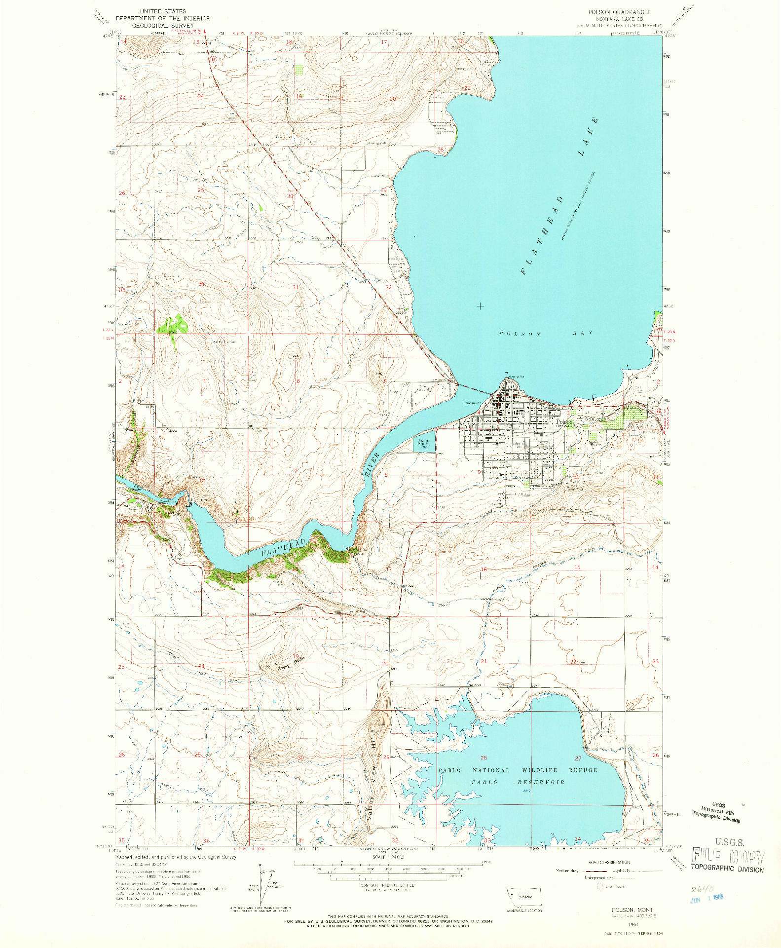 USGS 1:24000-SCALE QUADRANGLE FOR POLSON, MT 1964