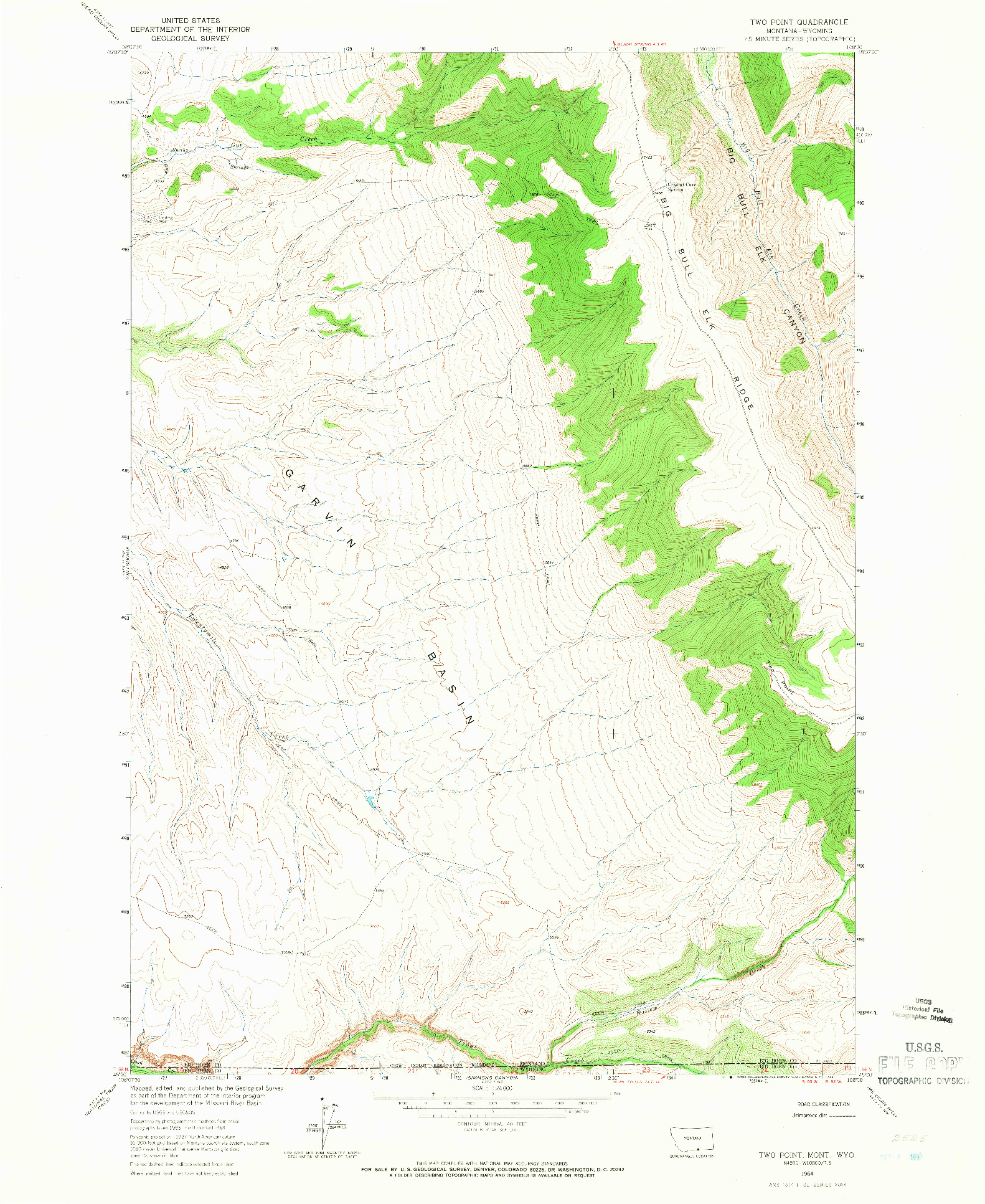 USGS 1:24000-SCALE QUADRANGLE FOR TWO POINT, MT 1964