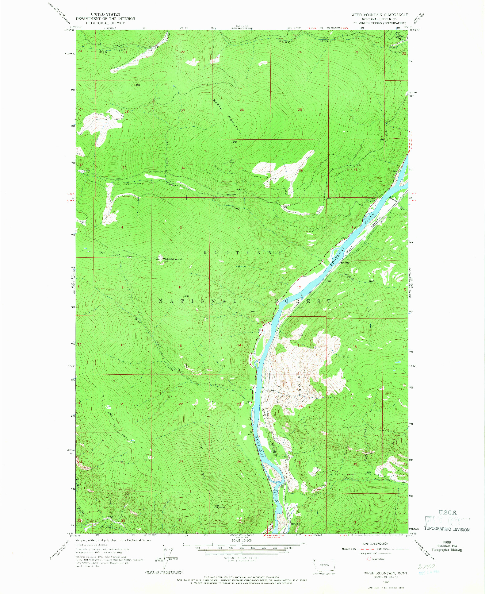 USGS 1:24000-SCALE QUADRANGLE FOR WEBB MOUNTAIN, MT 1963