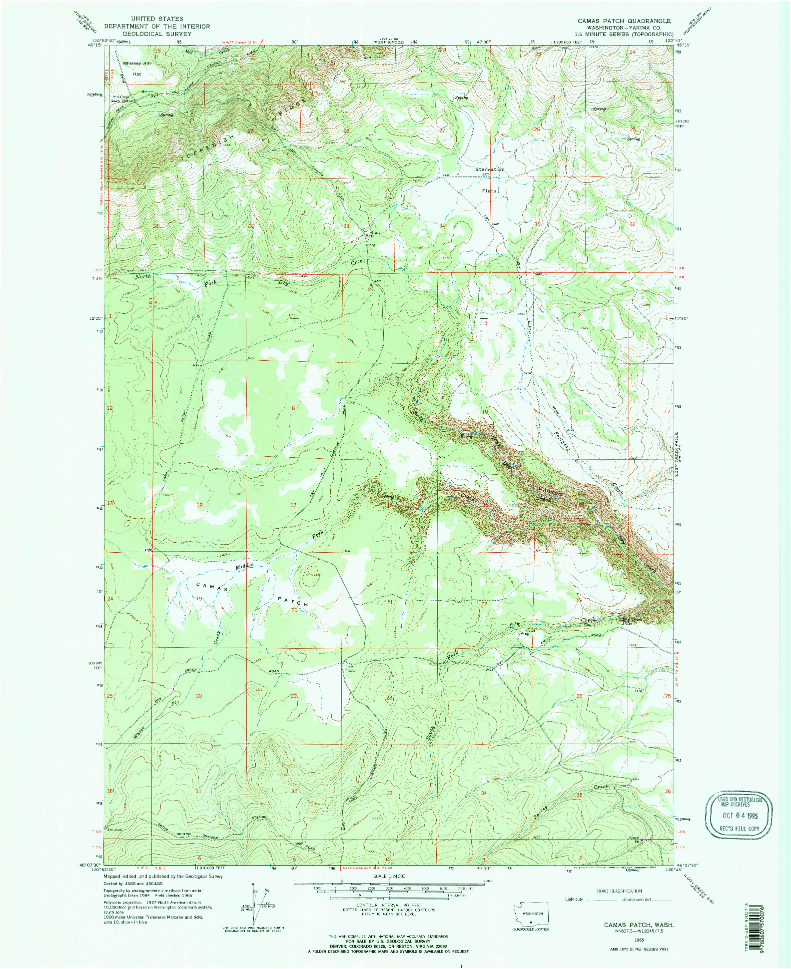 USGS 1:24000-SCALE QUADRANGLE FOR CAMAS PATCH, WA 1965