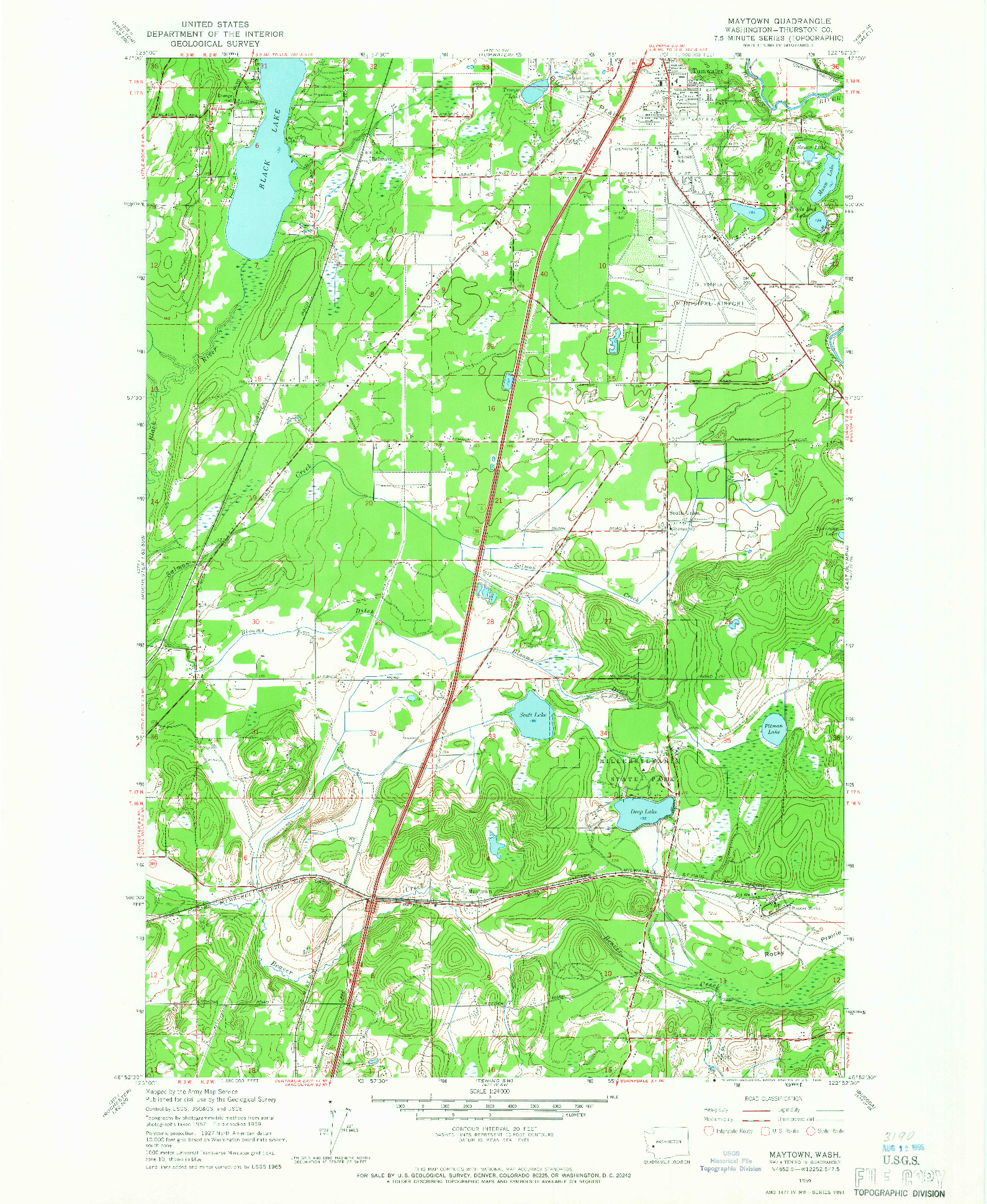 USGS 1:24000-SCALE QUADRANGLE FOR MAYTOWN, WA 1959