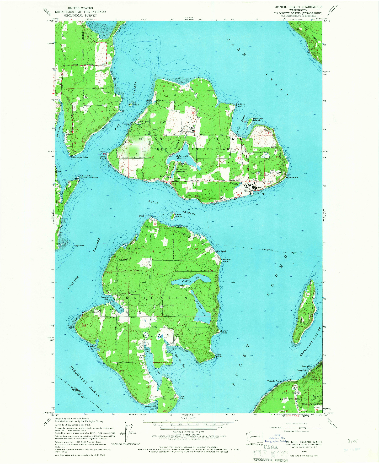 USGS 1:24000-SCALE QUADRANGLE FOR MC NEIL ISLAND, WA 1959