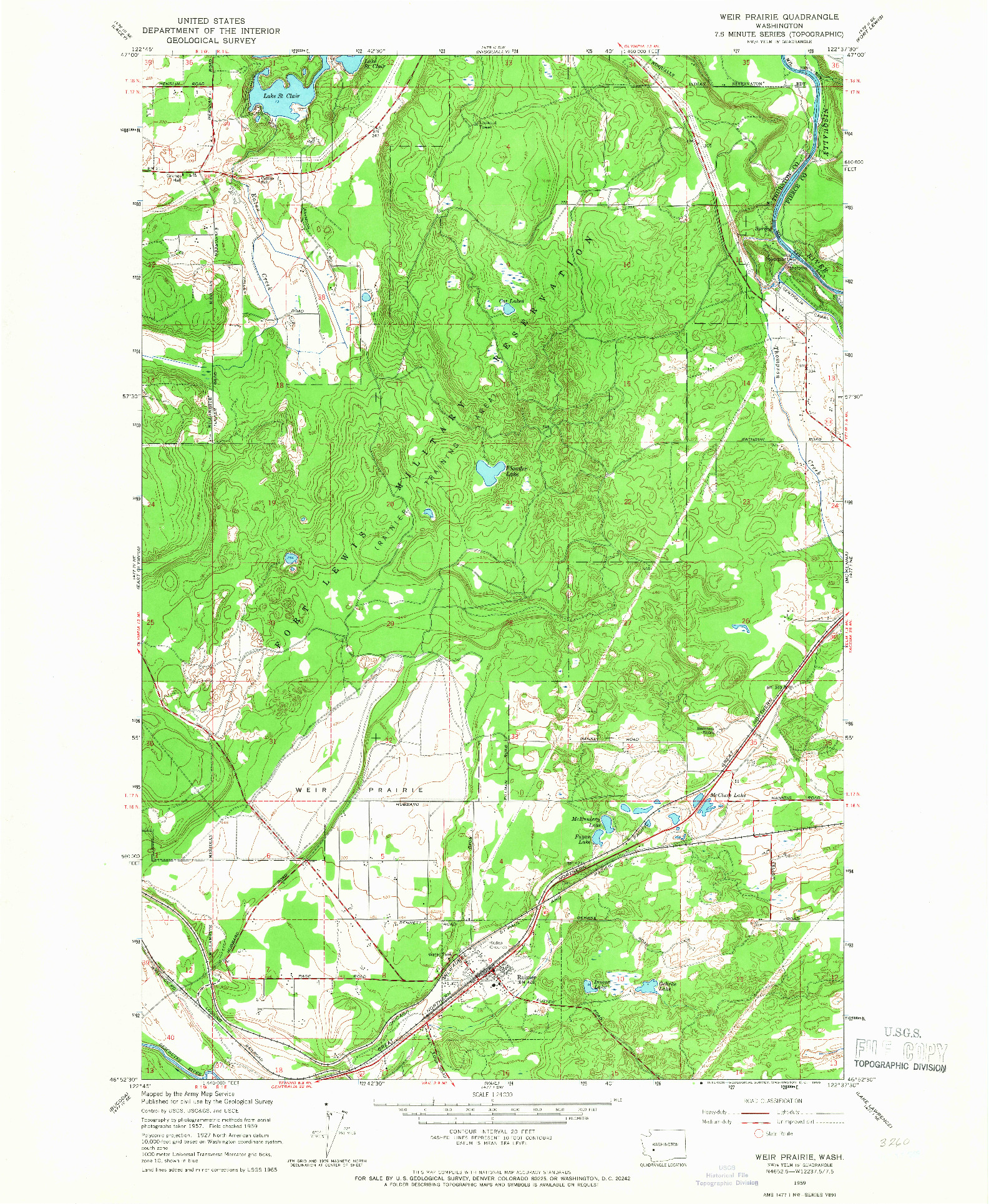 USGS 1:24000-SCALE QUADRANGLE FOR WEIR PRAIRIE, WA 1959