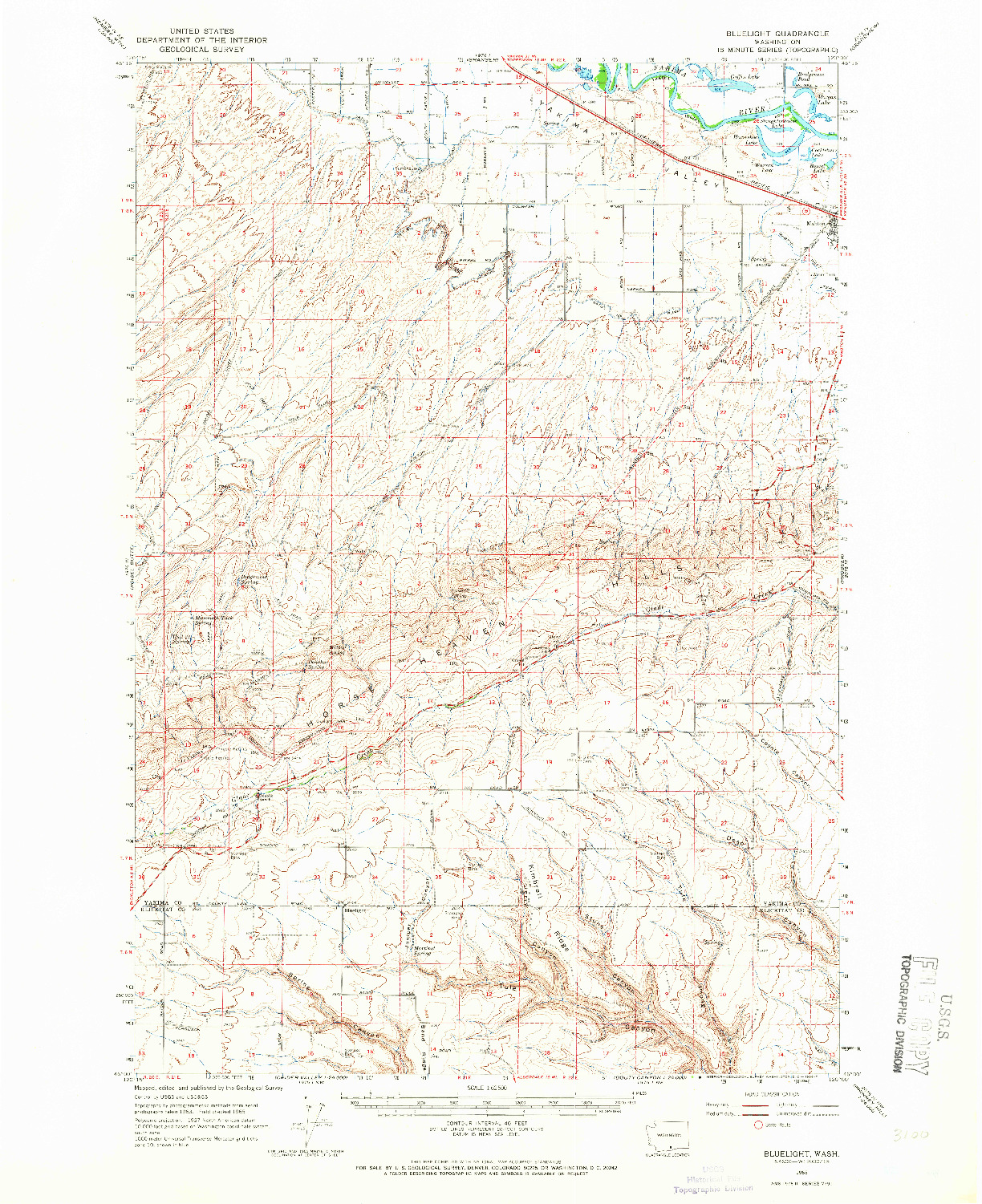 USGS 1:62500-SCALE QUADRANGLE FOR BLUELIGHT, WA 1965