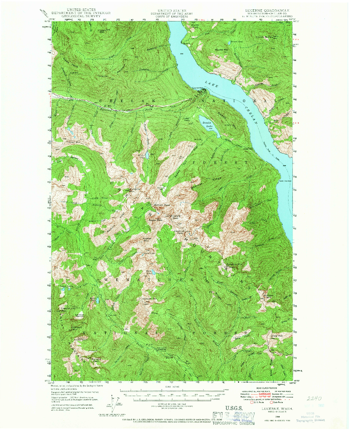 USGS 1:62500-SCALE QUADRANGLE FOR LUCERNE, WA 1944
