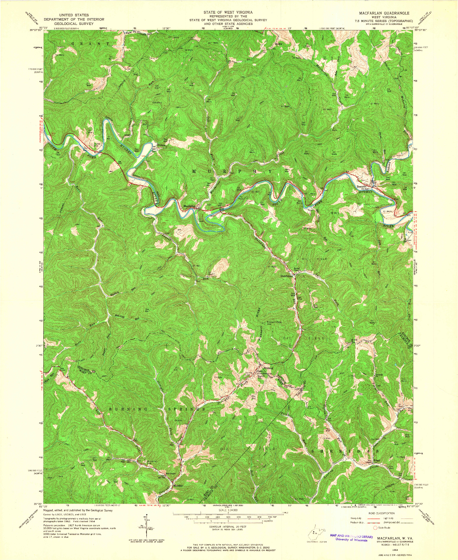 USGS 1:24000-SCALE QUADRANGLE FOR MACFARLAN, WV 1964