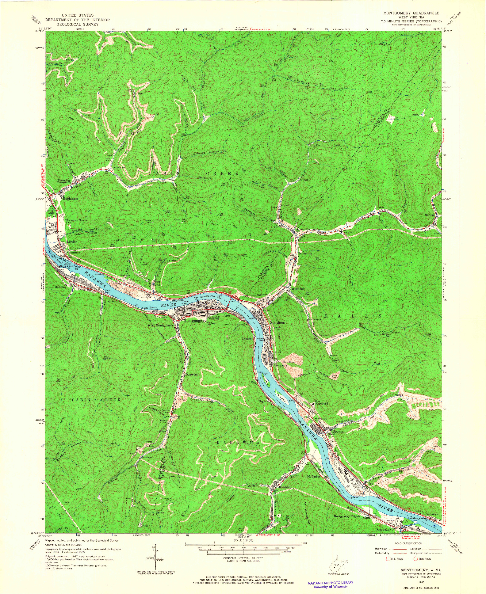 USGS 1:24000-SCALE QUADRANGLE FOR MONTGOMERY, WV 1965