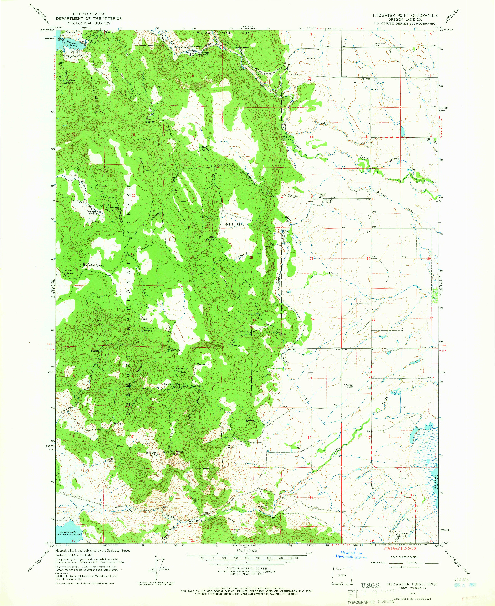 USGS 1:24000-SCALE QUADRANGLE FOR FITZWATER POINT, OR 1964