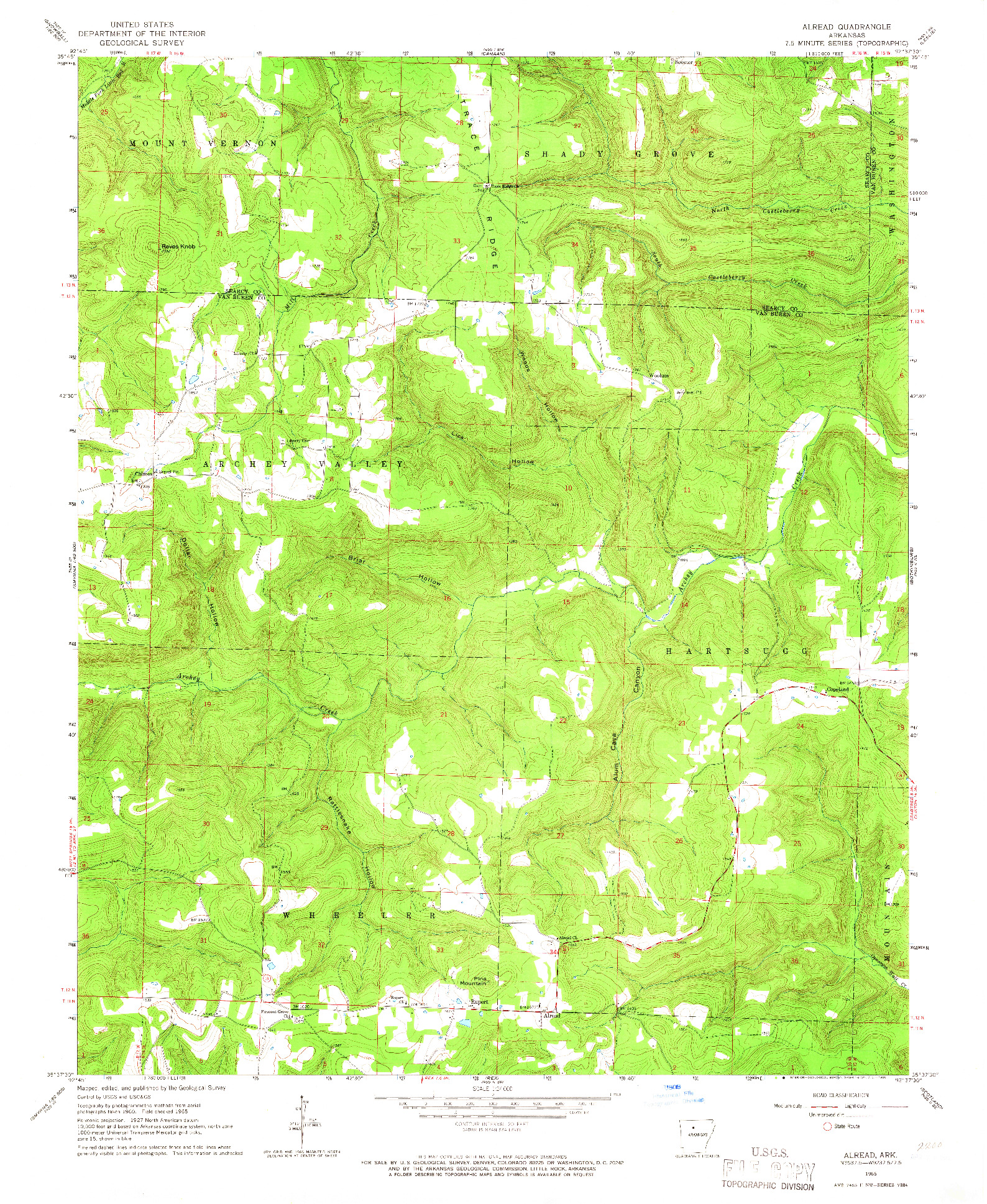 USGS 1:24000-SCALE QUADRANGLE FOR ALREAD, AR 1965