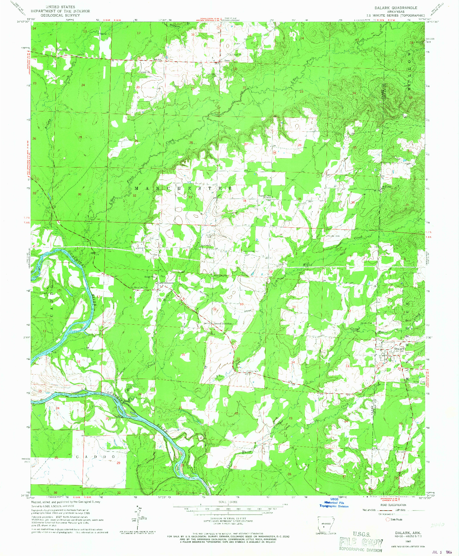 USGS 1:24000-SCALE QUADRANGLE FOR DALARK, AR 1965