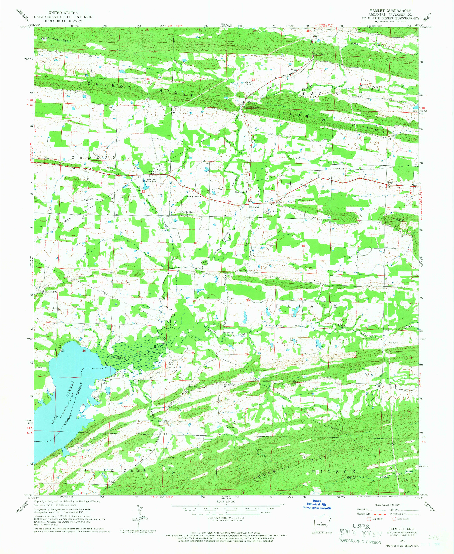 USGS 1:24000-SCALE QUADRANGLE FOR HAMLET, AR 1961