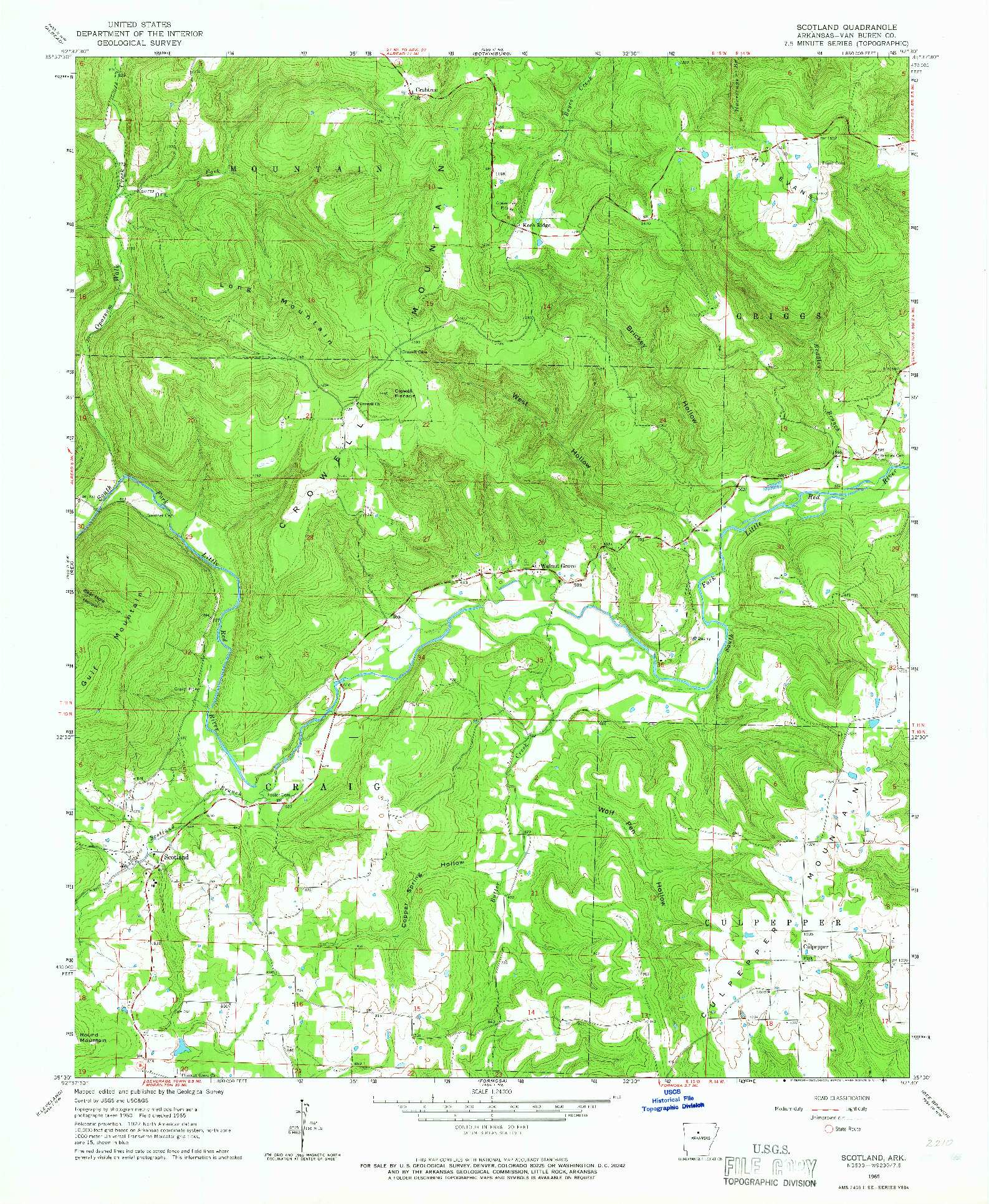 USGS 1:24000-SCALE QUADRANGLE FOR SCOTLAND, AR 1965