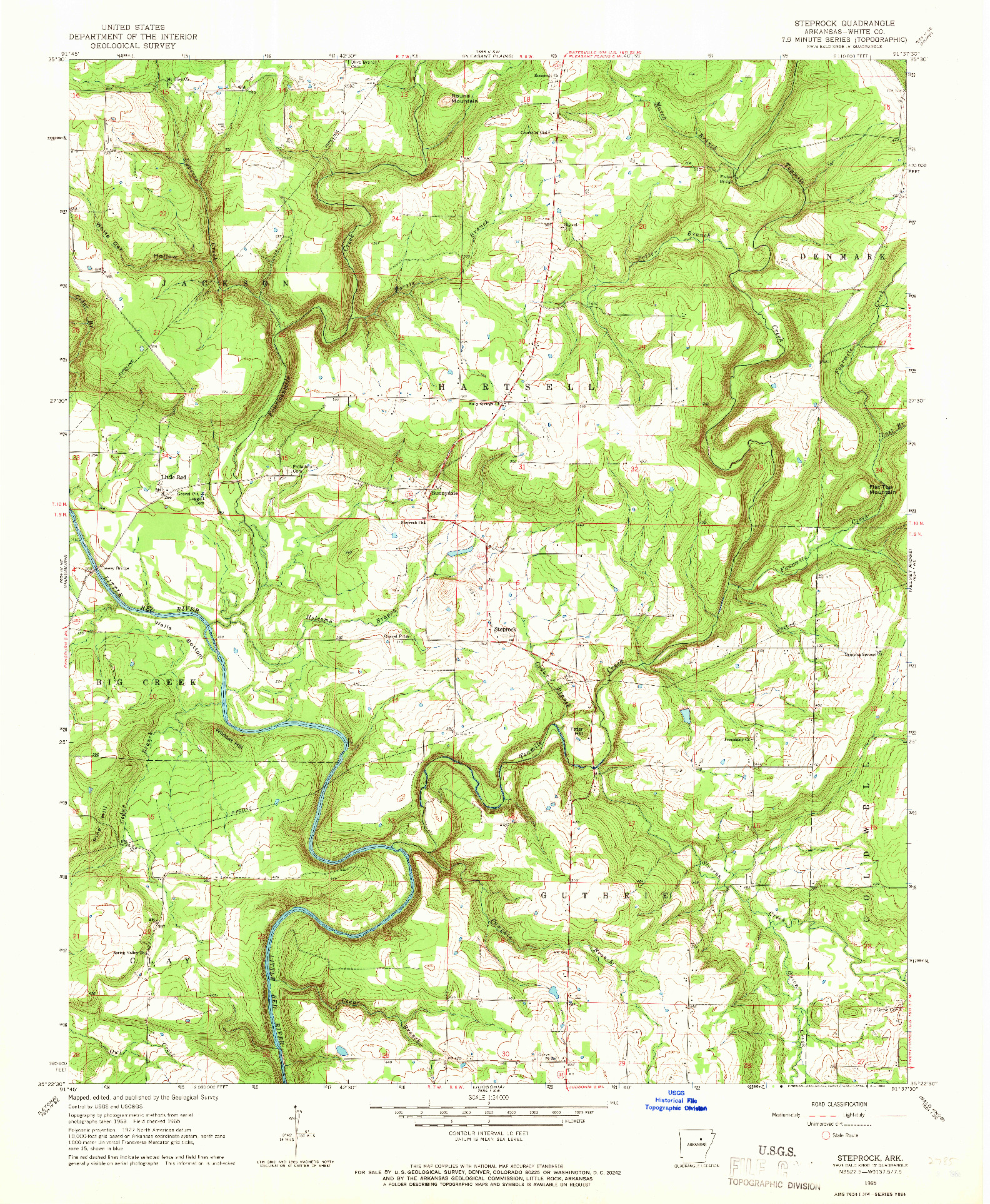 USGS 1:24000-SCALE QUADRANGLE FOR STEPROCK, AR 1965