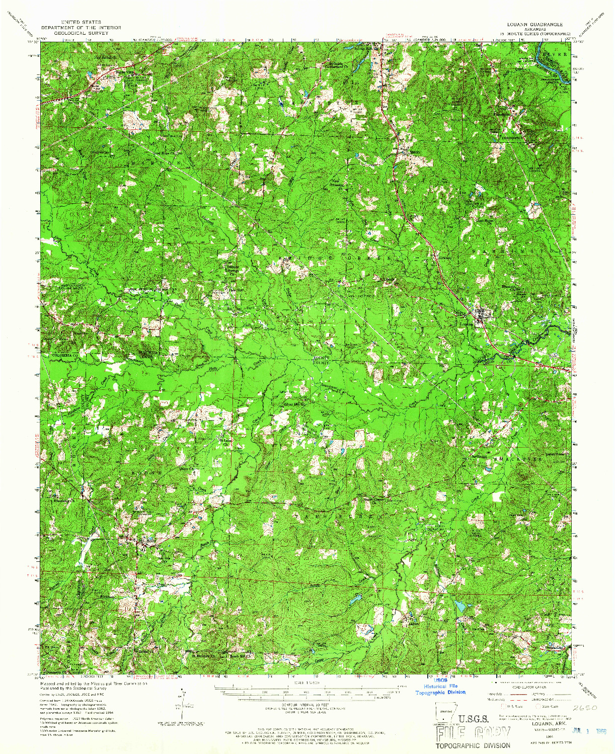 USGS 1:62500-SCALE QUADRANGLE FOR LOUANN, AR 1964