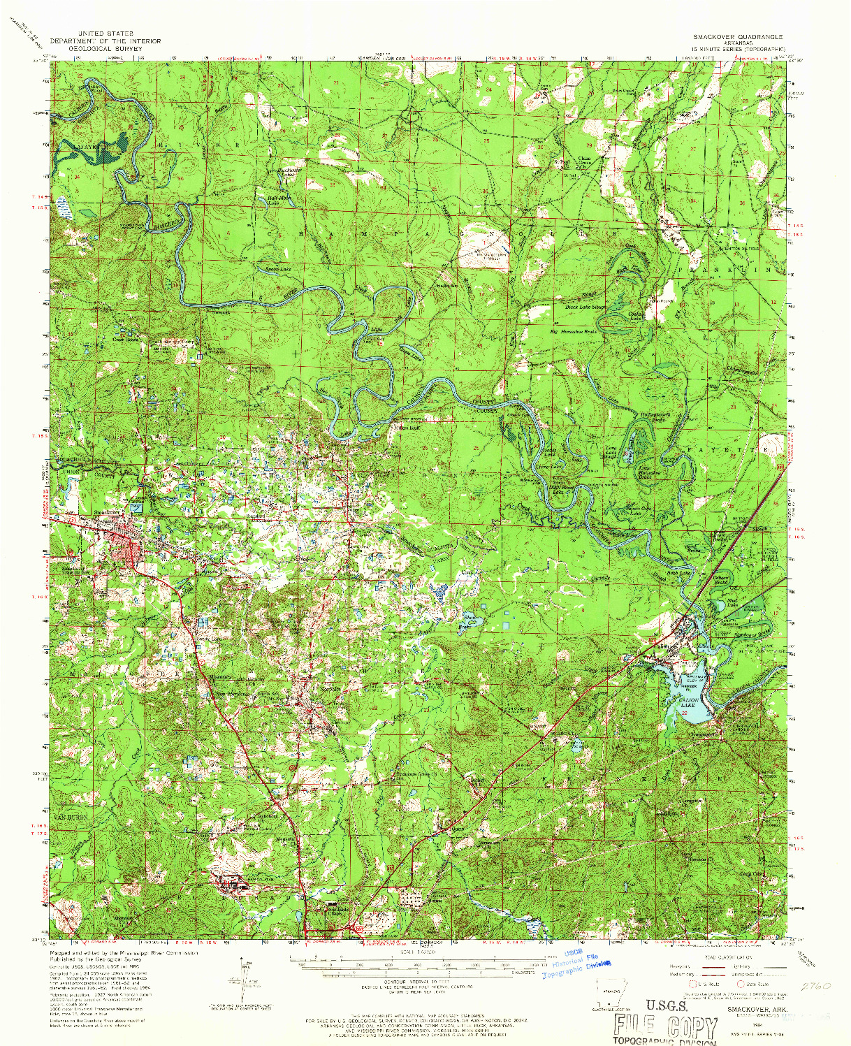 USGS 1:62500-SCALE QUADRANGLE FOR SMACKOVER, AR 1964