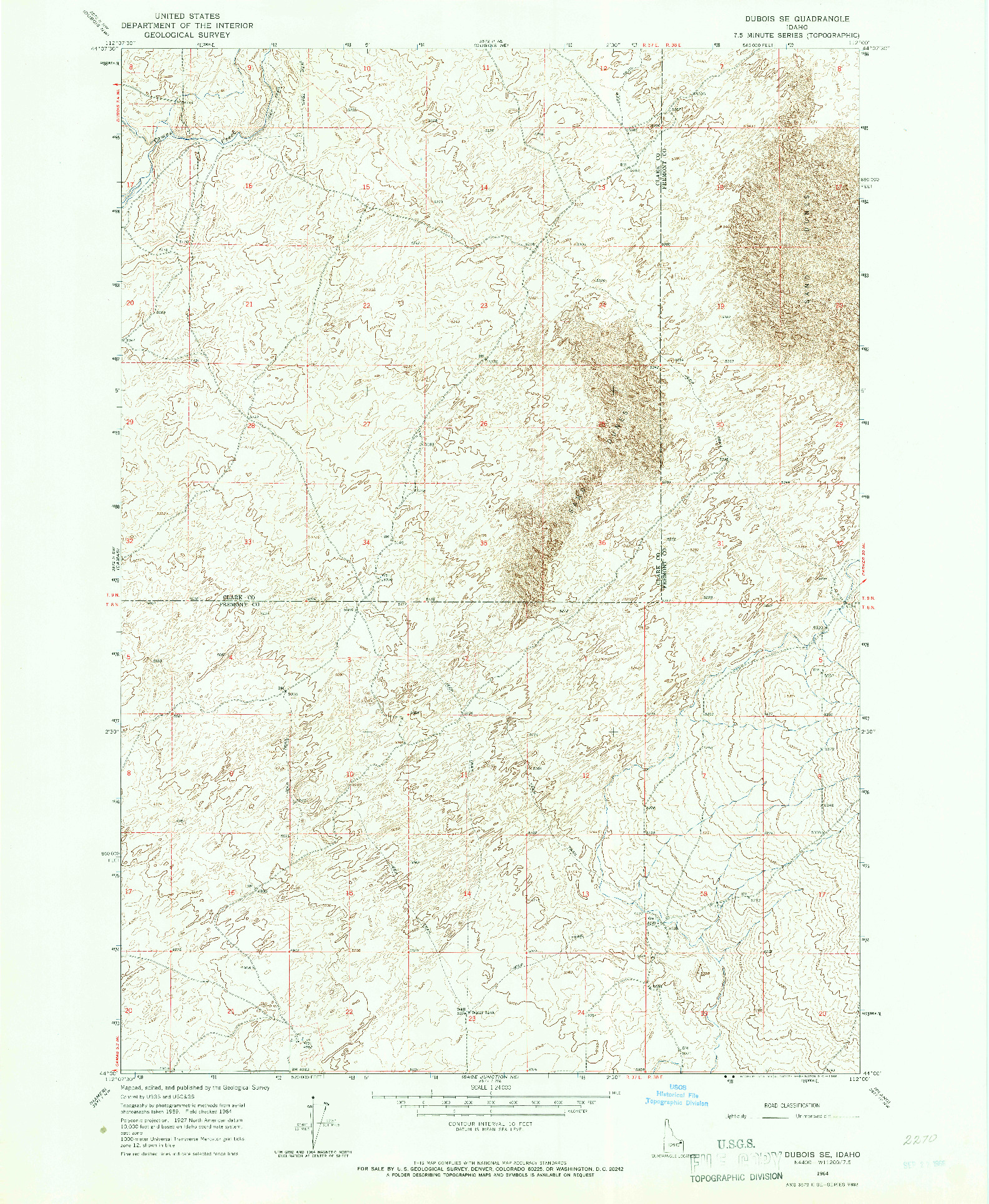 USGS 1:24000-SCALE QUADRANGLE FOR DUBOIS SE, ID 1964