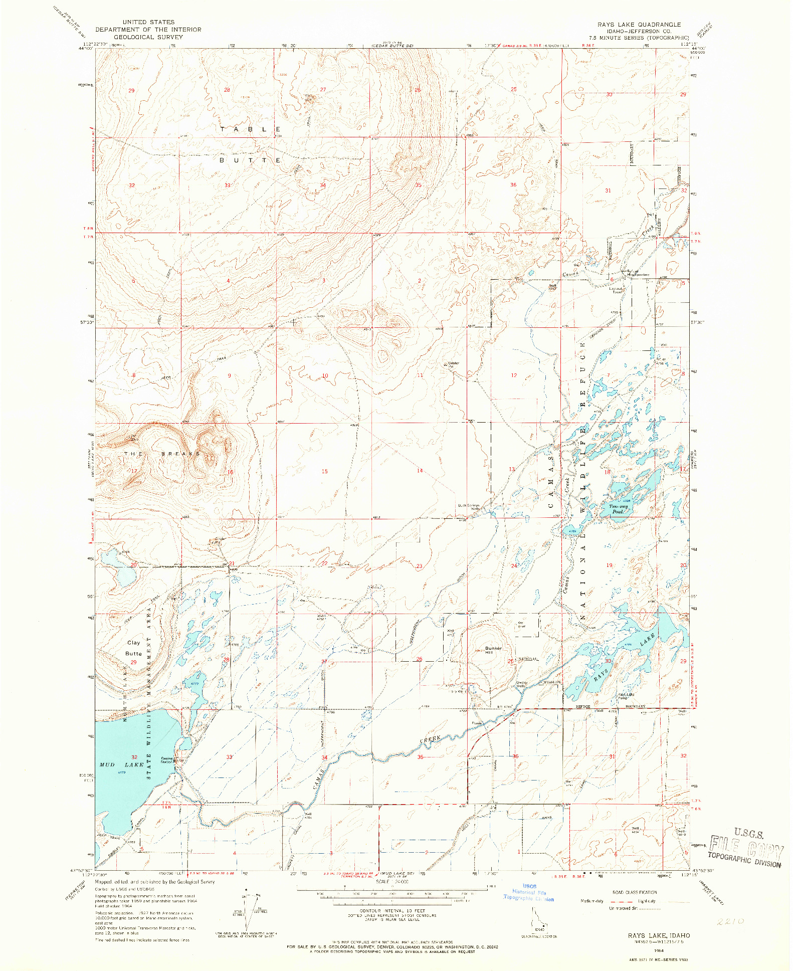 USGS 1:24000-SCALE QUADRANGLE FOR RAYS LAKE, ID 1964