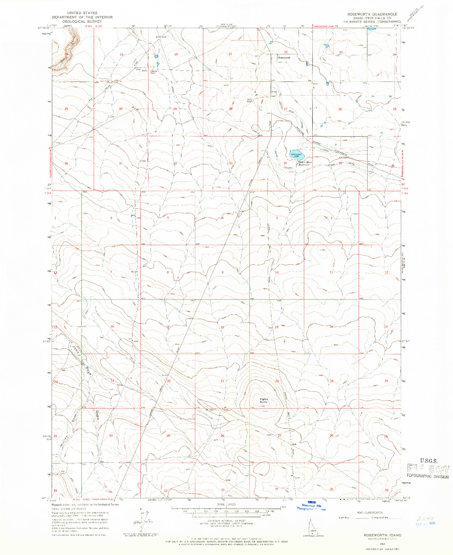 USGS 1:24000-SCALE QUADRANGLE FOR ROSEWORTH, ID 1964
