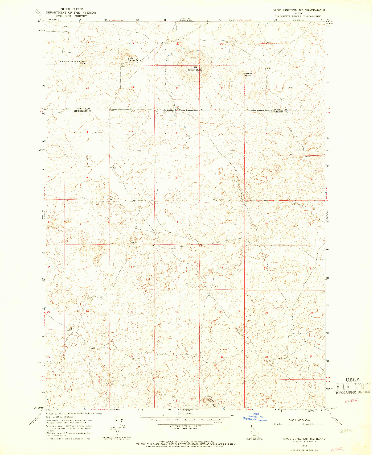 USGS 1:24000-SCALE QUADRANGLE FOR SAGE JUNCTION NE, ID 1964