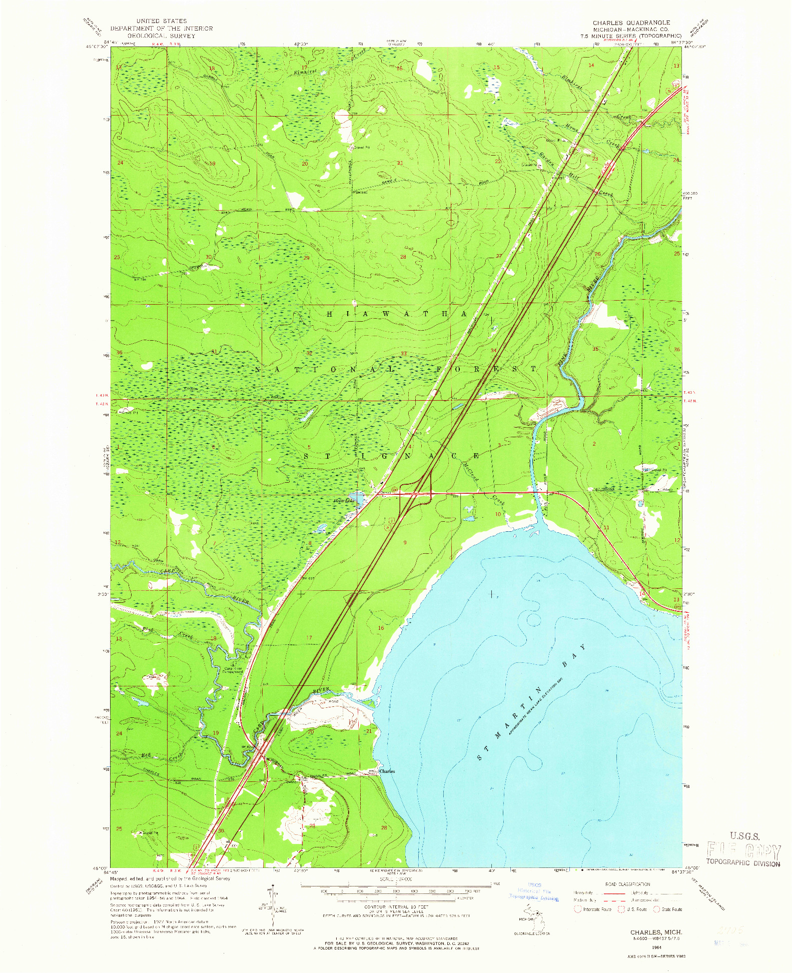 USGS 1:24000-SCALE QUADRANGLE FOR CHARLES, MI 1964