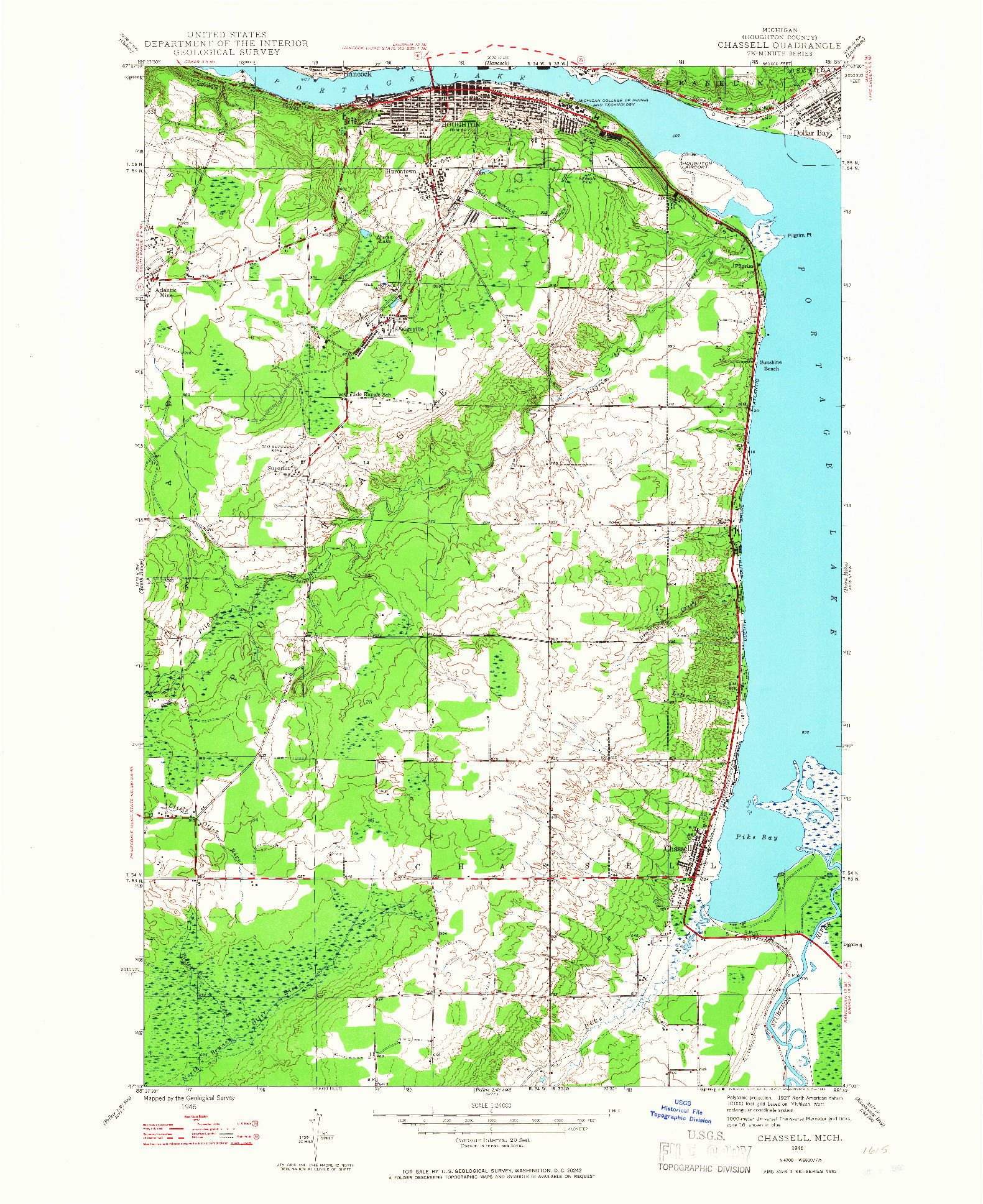 USGS 1:24000-SCALE QUADRANGLE FOR CHASSELL, MI 1946