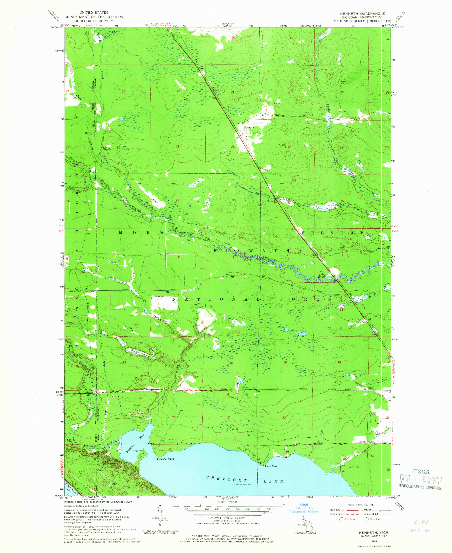 USGS 1:24000-SCALE QUADRANGLE FOR KENNETH, MI 1964