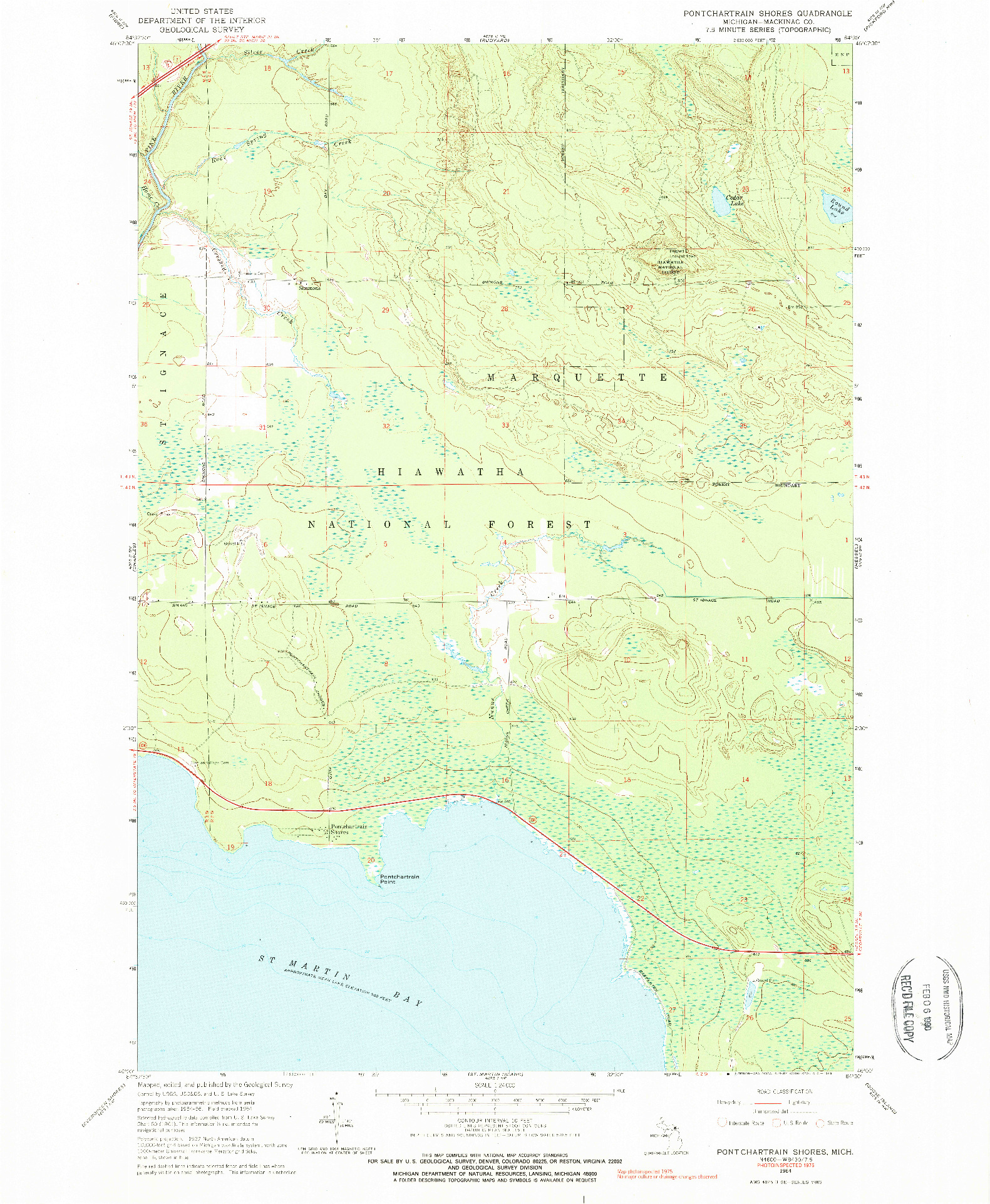 USGS 1:24000-SCALE QUADRANGLE FOR PONTCHARTRAIN SHORES, MI 1964