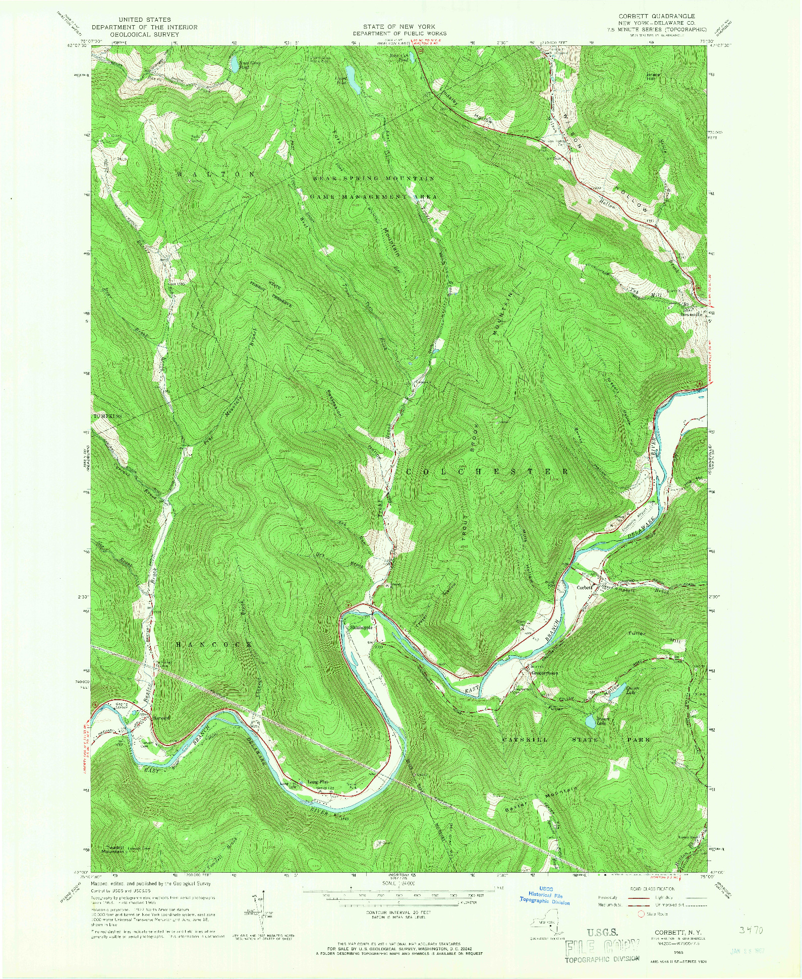 USGS 1:24000-SCALE QUADRANGLE FOR CORBETT, NY 1965