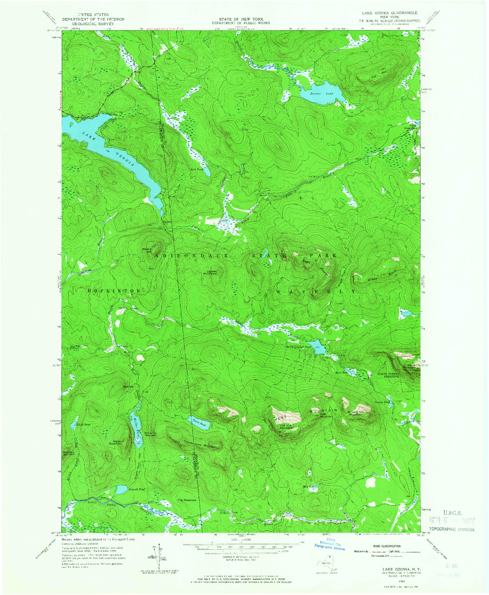USGS 1:24000-SCALE QUADRANGLE FOR LAKE OZONIA, NY 1964
