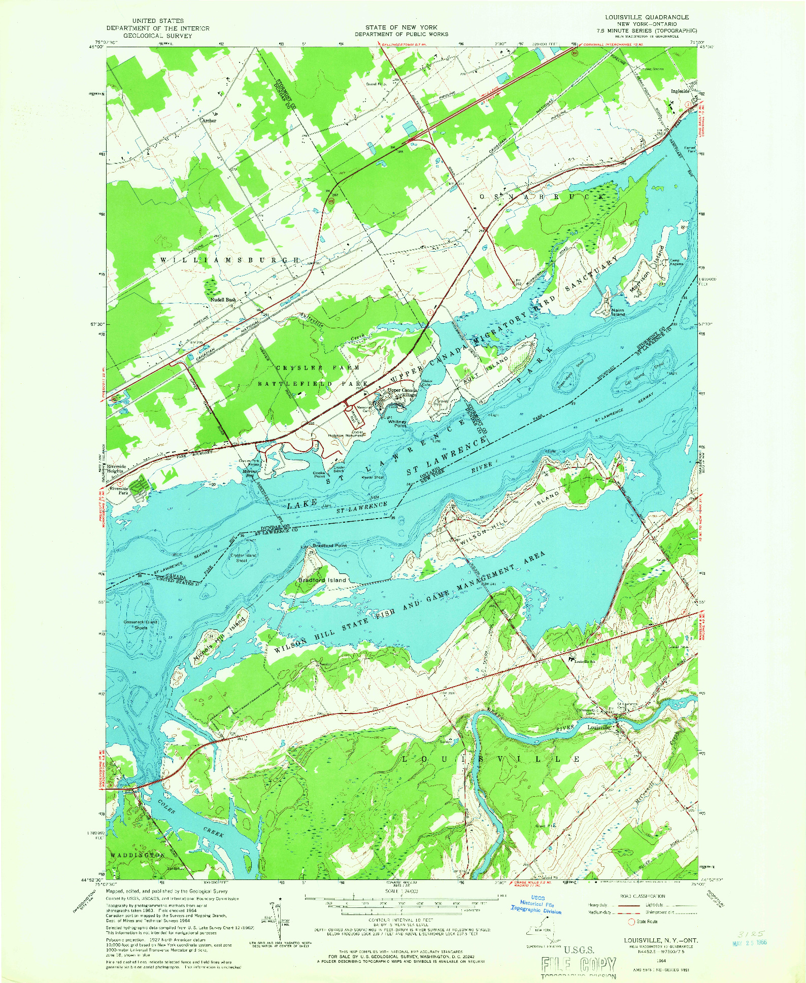 USGS 1:24000-SCALE QUADRANGLE FOR LOUISVILLE, NY 1964