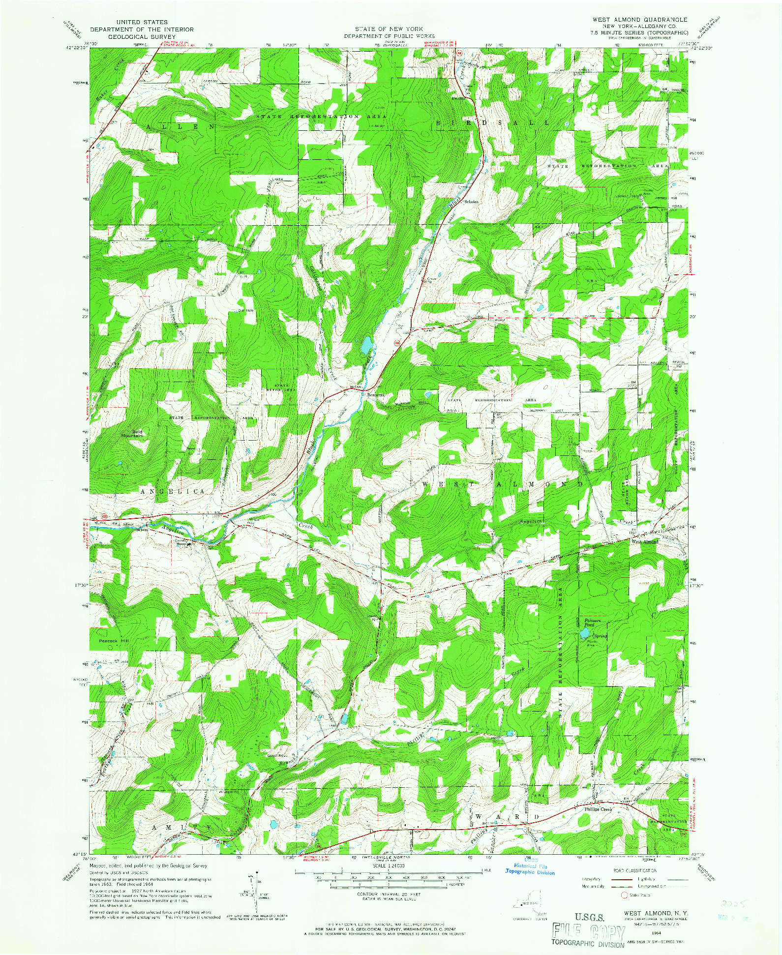 USGS 1:24000-SCALE QUADRANGLE FOR WEST ALMOND, NY 1964