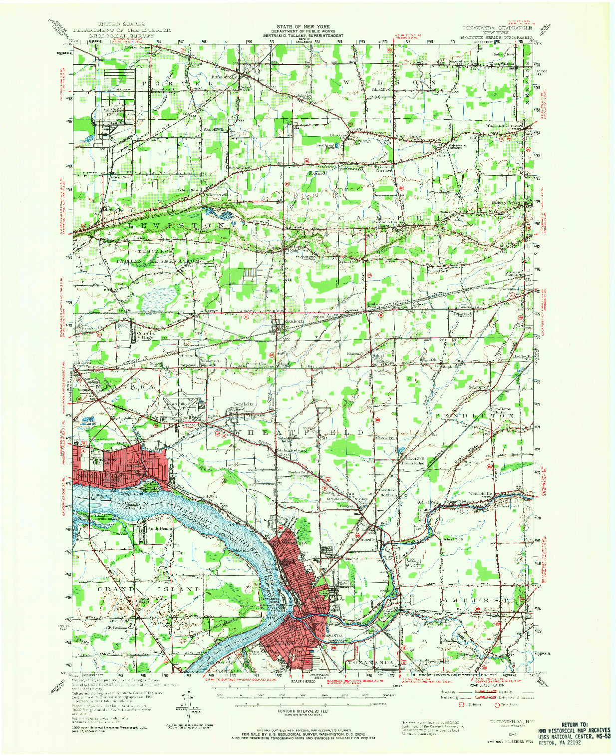 USGS 1:62500-SCALE QUADRANGLE FOR TONAWANDA, NY 1948