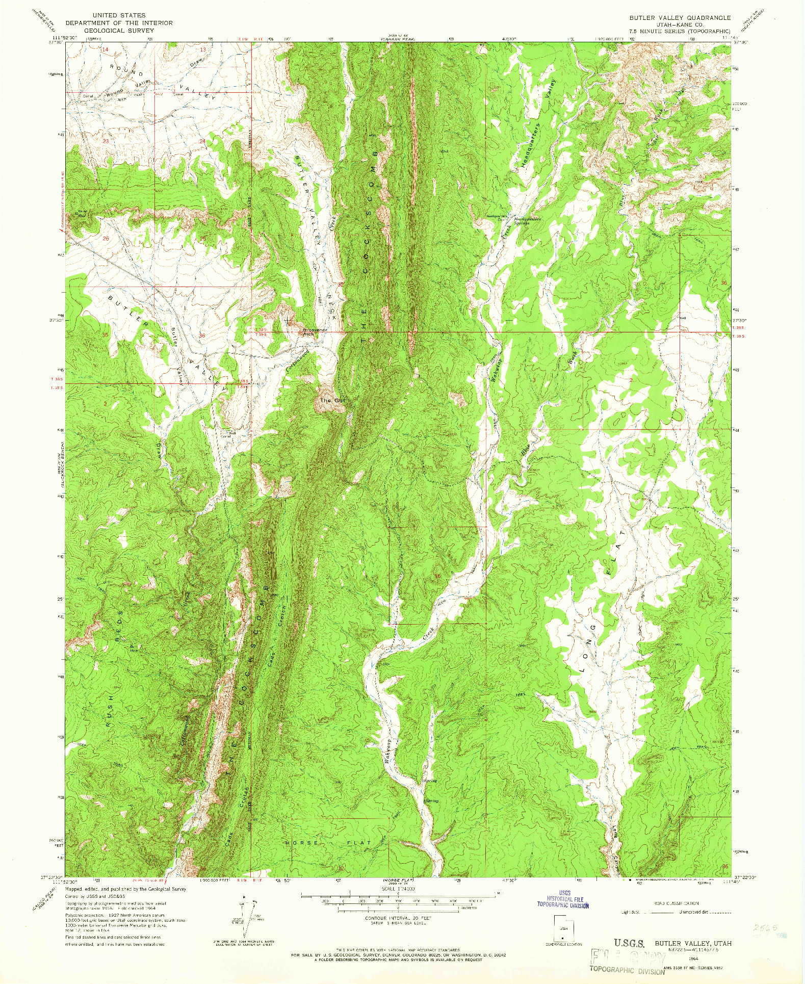 USGS 1:24000-SCALE QUADRANGLE FOR BUTLER VALLEY, UT 1964