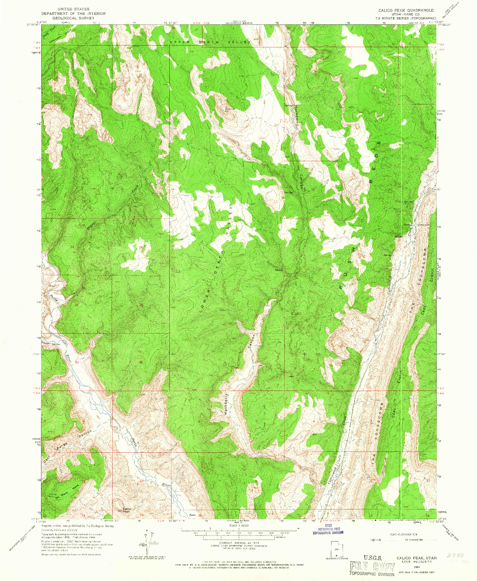 USGS 1:24000-SCALE QUADRANGLE FOR CALICO PEAK, UT 1964