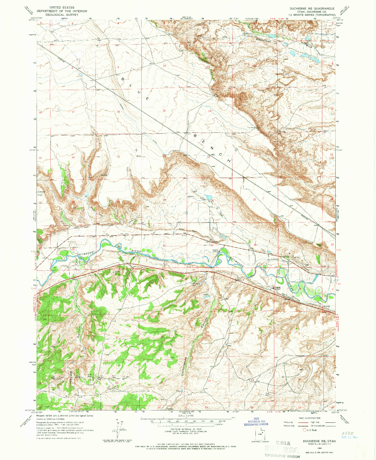 USGS 1:24000-SCALE QUADRANGLE FOR DUCHESNE NE, UT 1964