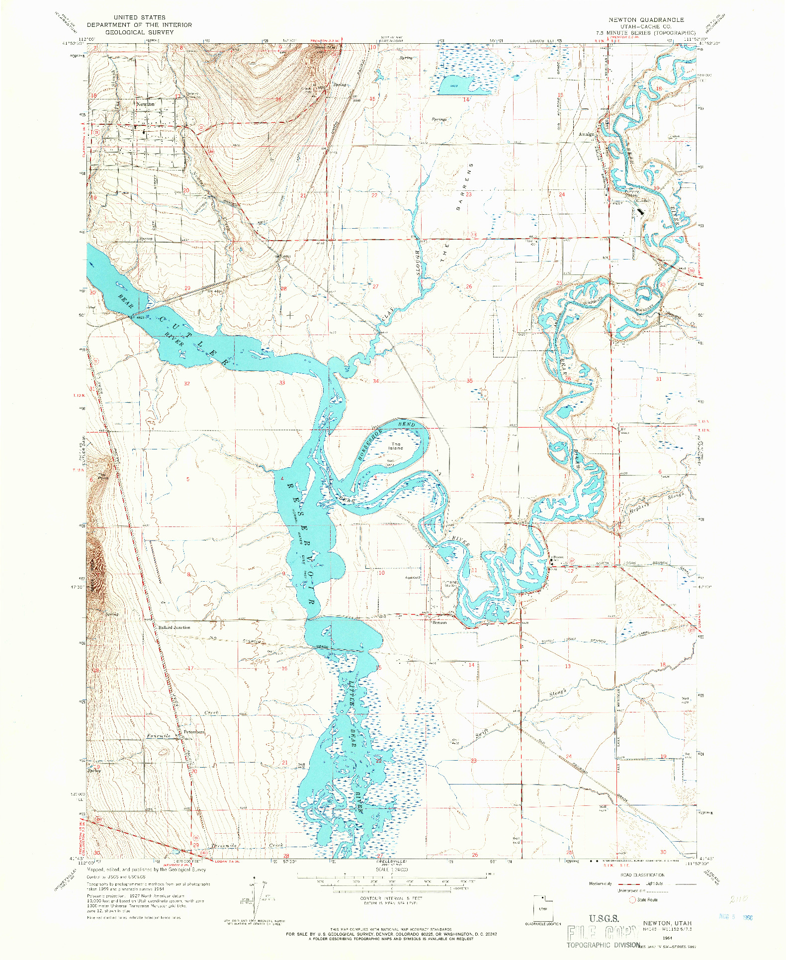 USGS 1:24000-SCALE QUADRANGLE FOR NEWTON, UT 1964