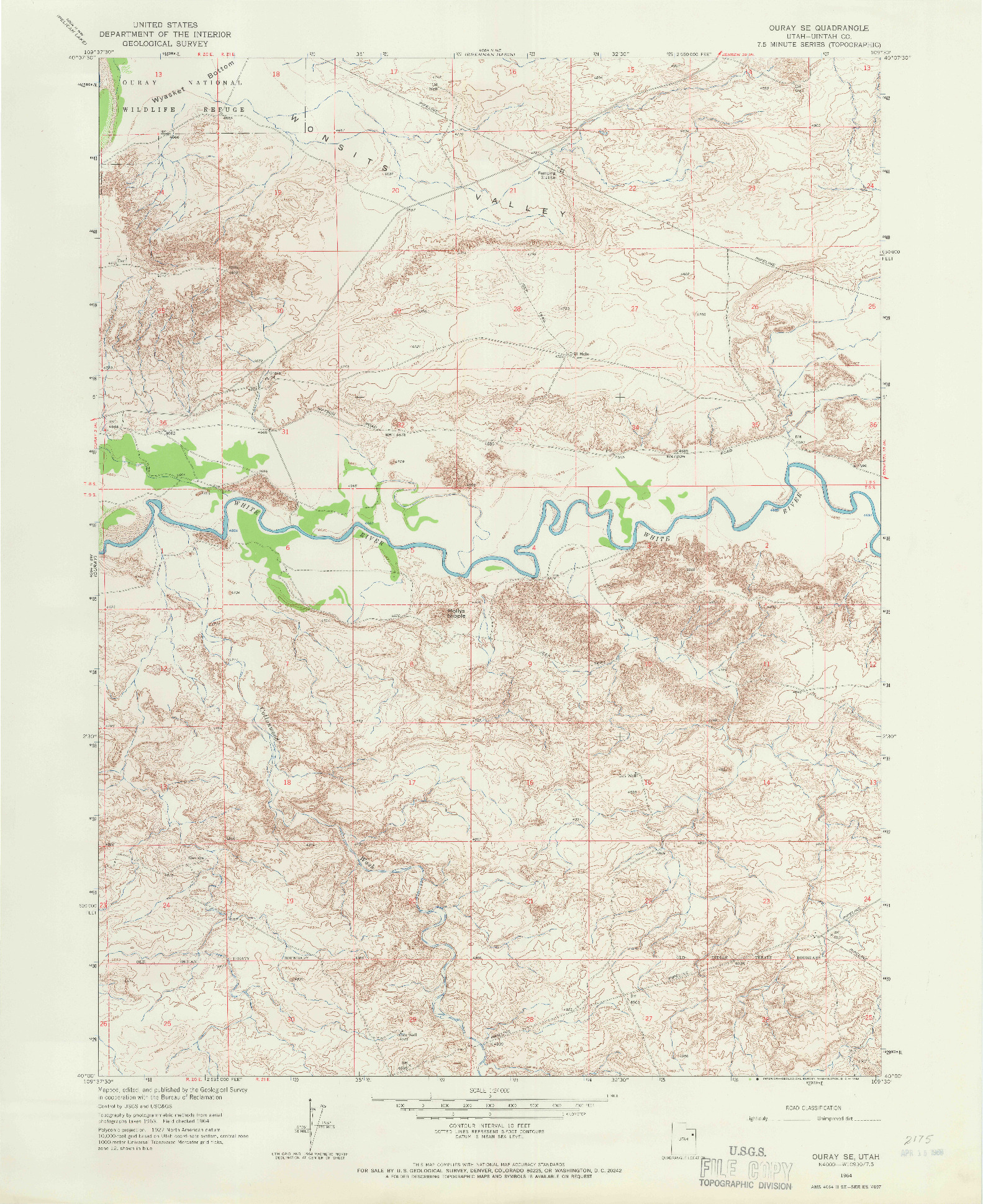 USGS 1:24000-SCALE QUADRANGLE FOR OURAY SE, UT 1964