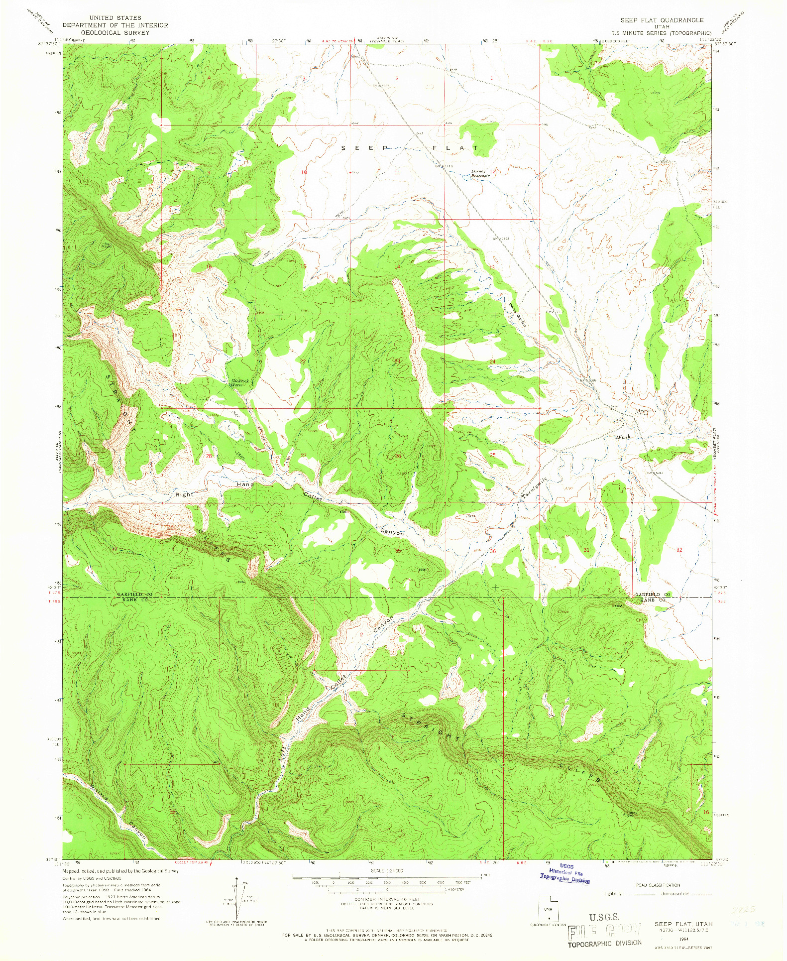 USGS 1:24000-SCALE QUADRANGLE FOR SEEP FLAT, UT 1964