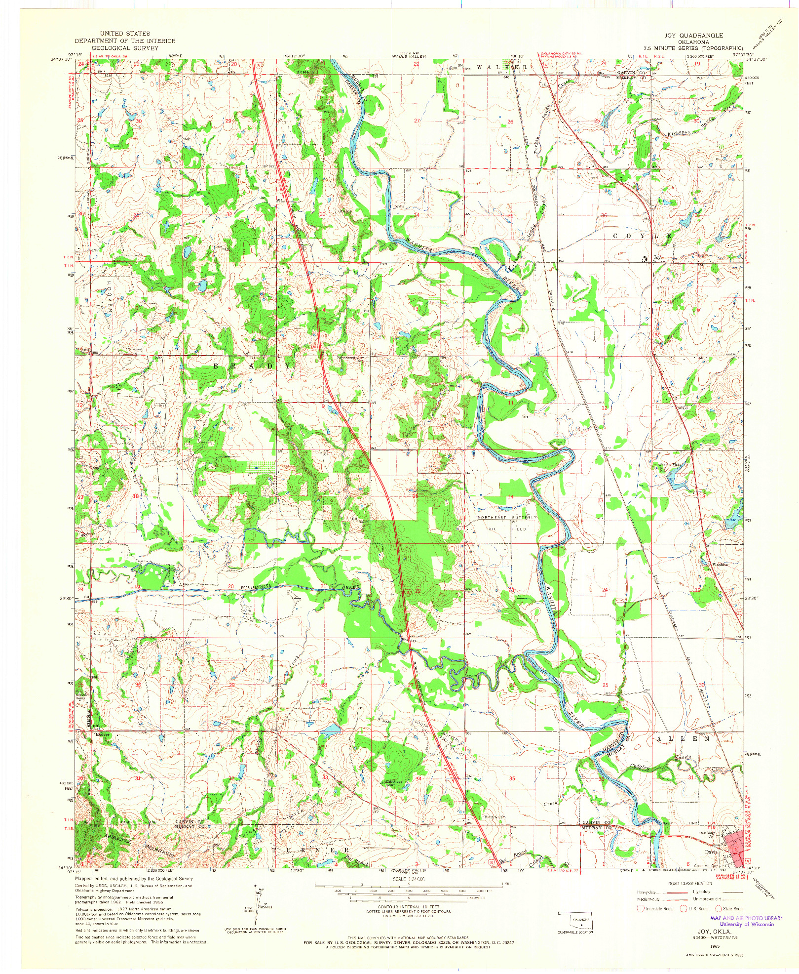 USGS 1:24000-SCALE QUADRANGLE FOR JOY, OK 1965
