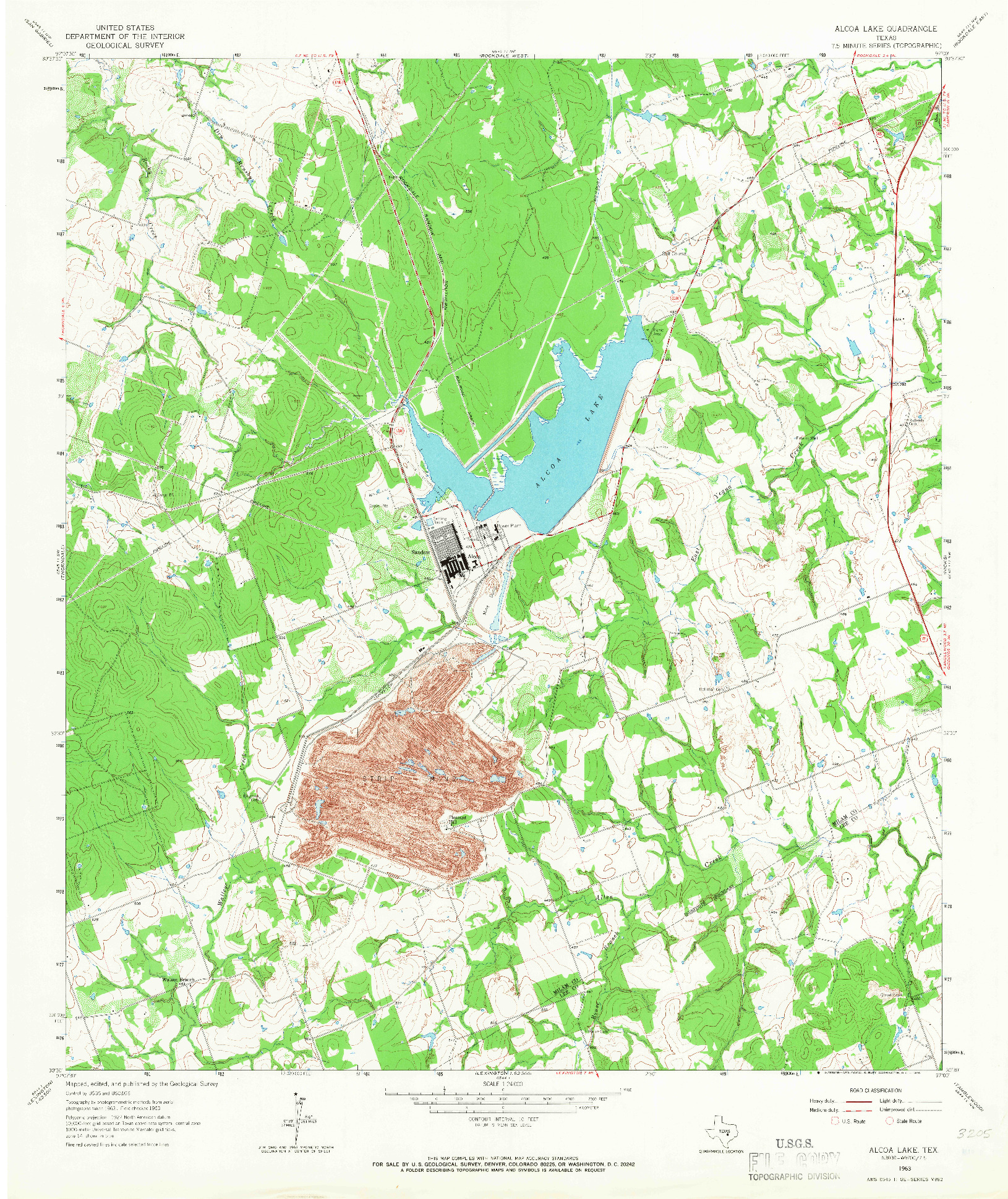 USGS 1:24000-SCALE QUADRANGLE FOR ALCOA LAKE, TX 1963