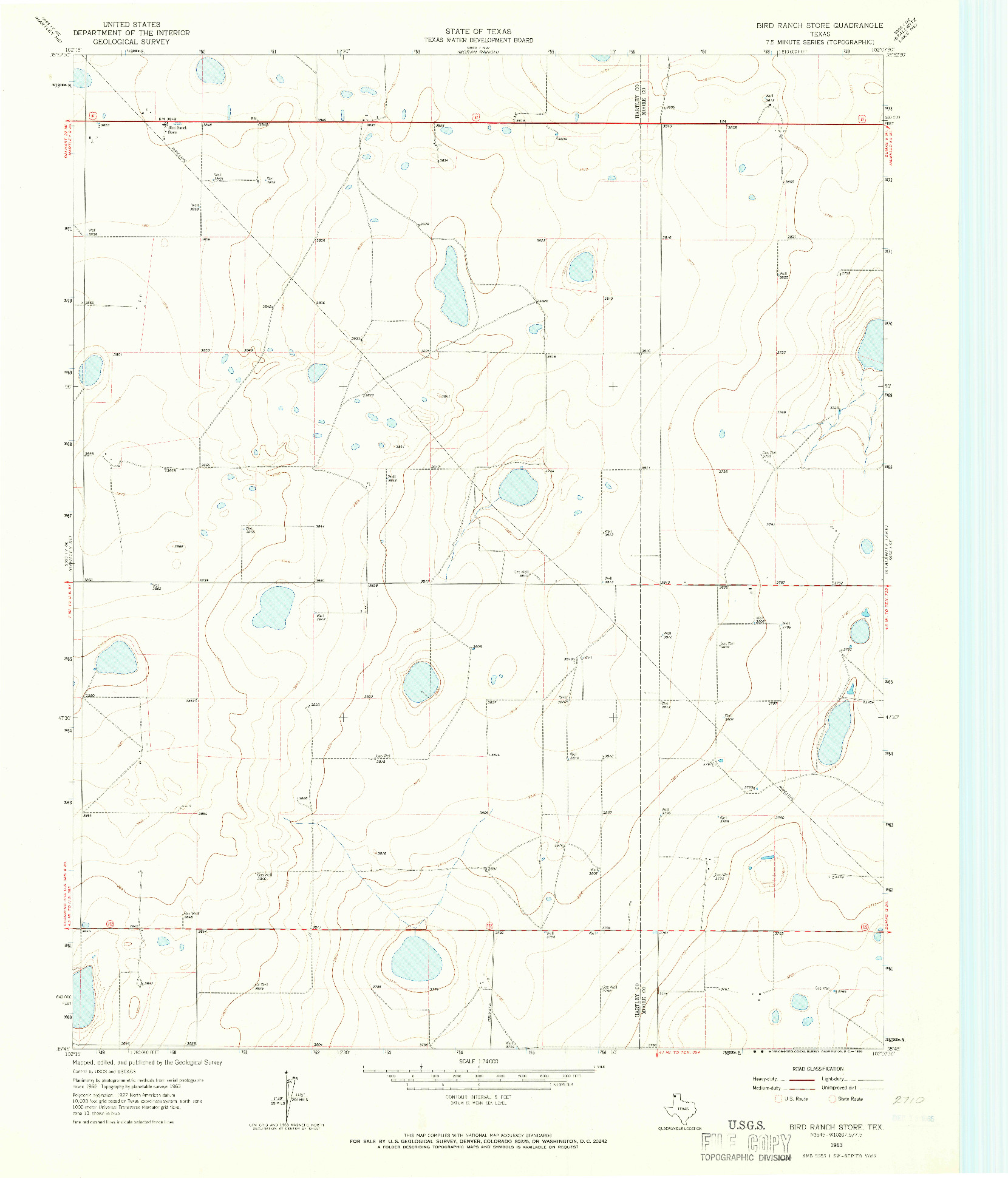 USGS 1:24000-SCALE QUADRANGLE FOR BIRD RANCH STORE, TX 1963