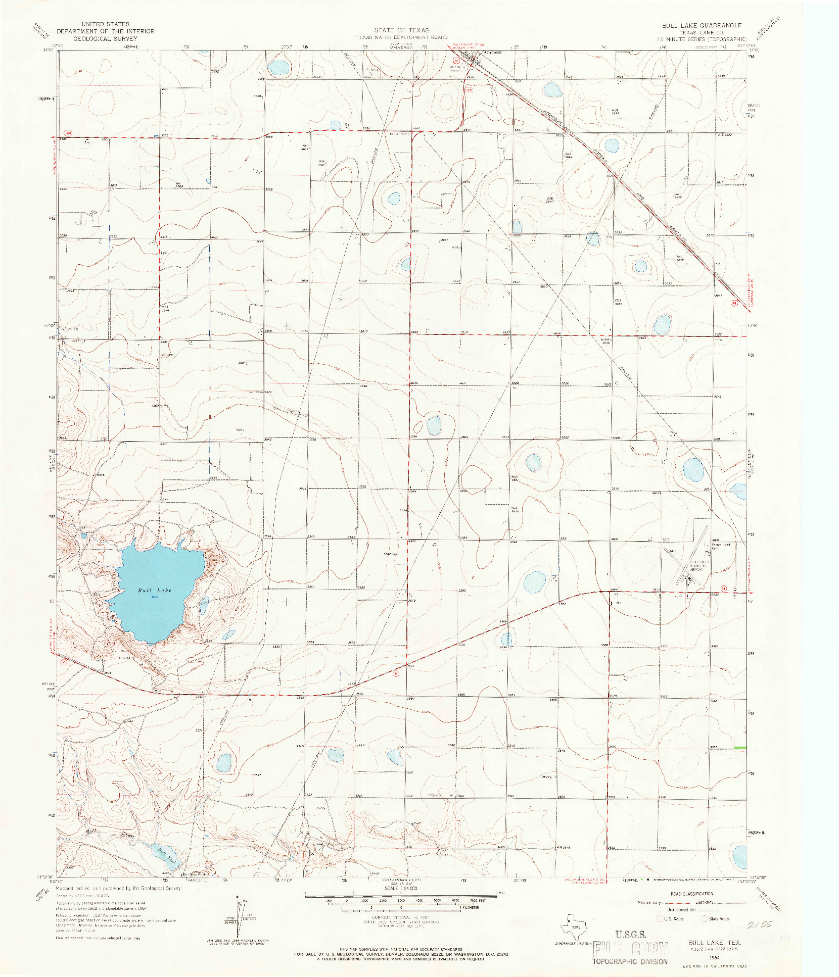 USGS 1:24000-SCALE QUADRANGLE FOR BULL LAKE, TX 1964