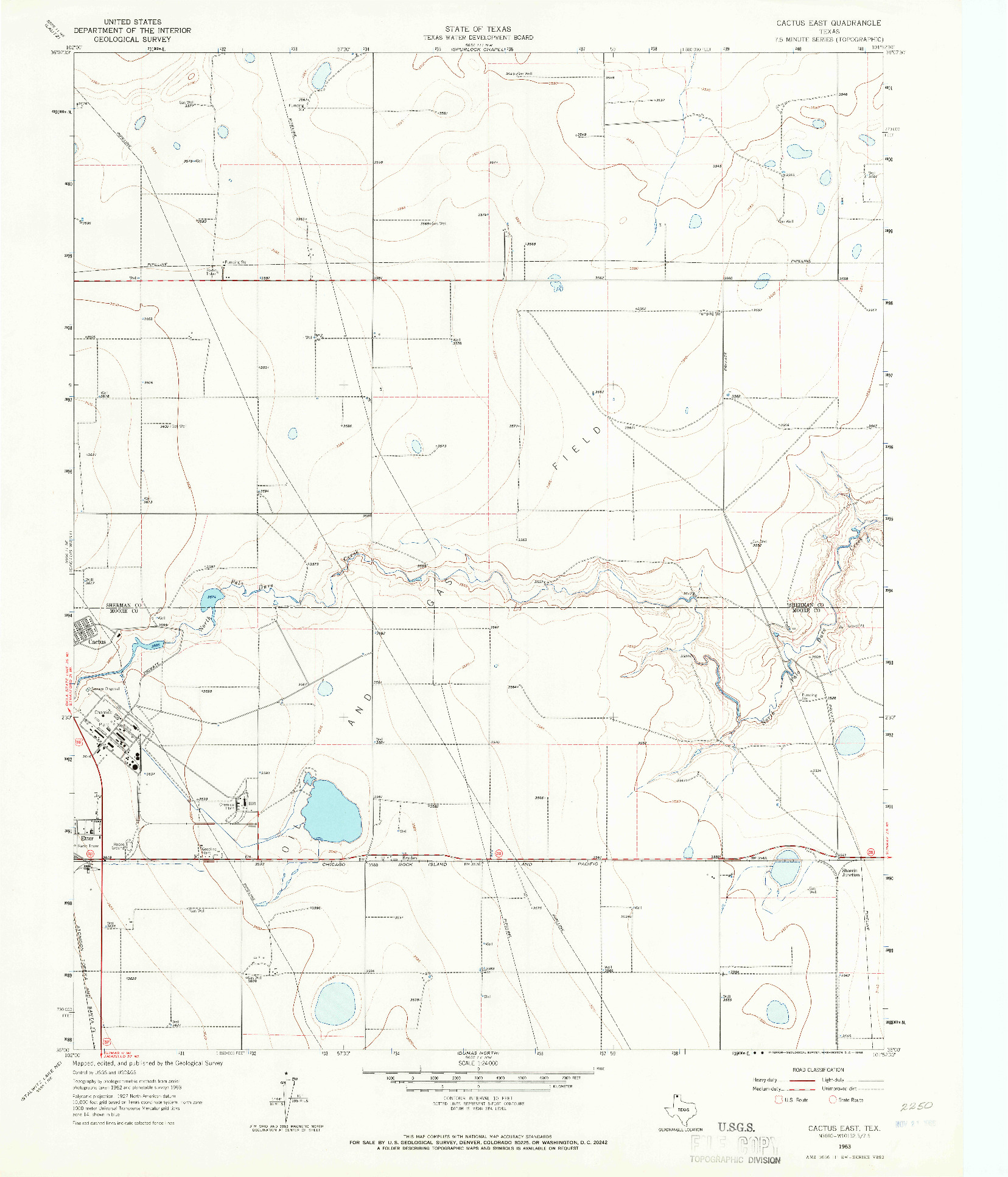 USGS 1:24000-SCALE QUADRANGLE FOR CACTUS EAST, TX 1963