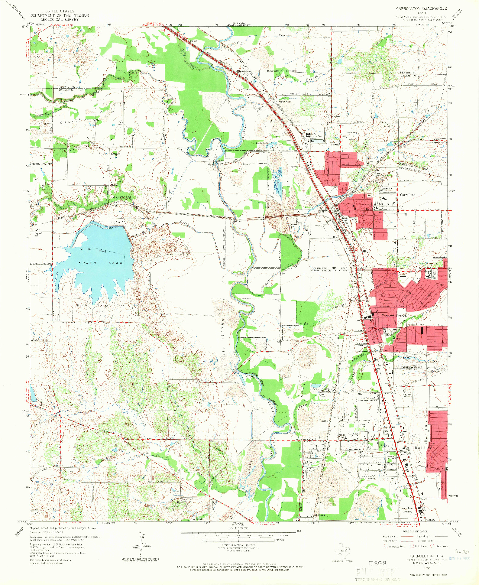 USGS 1:24000-SCALE QUADRANGLE FOR CARROLLTON, TX 1959