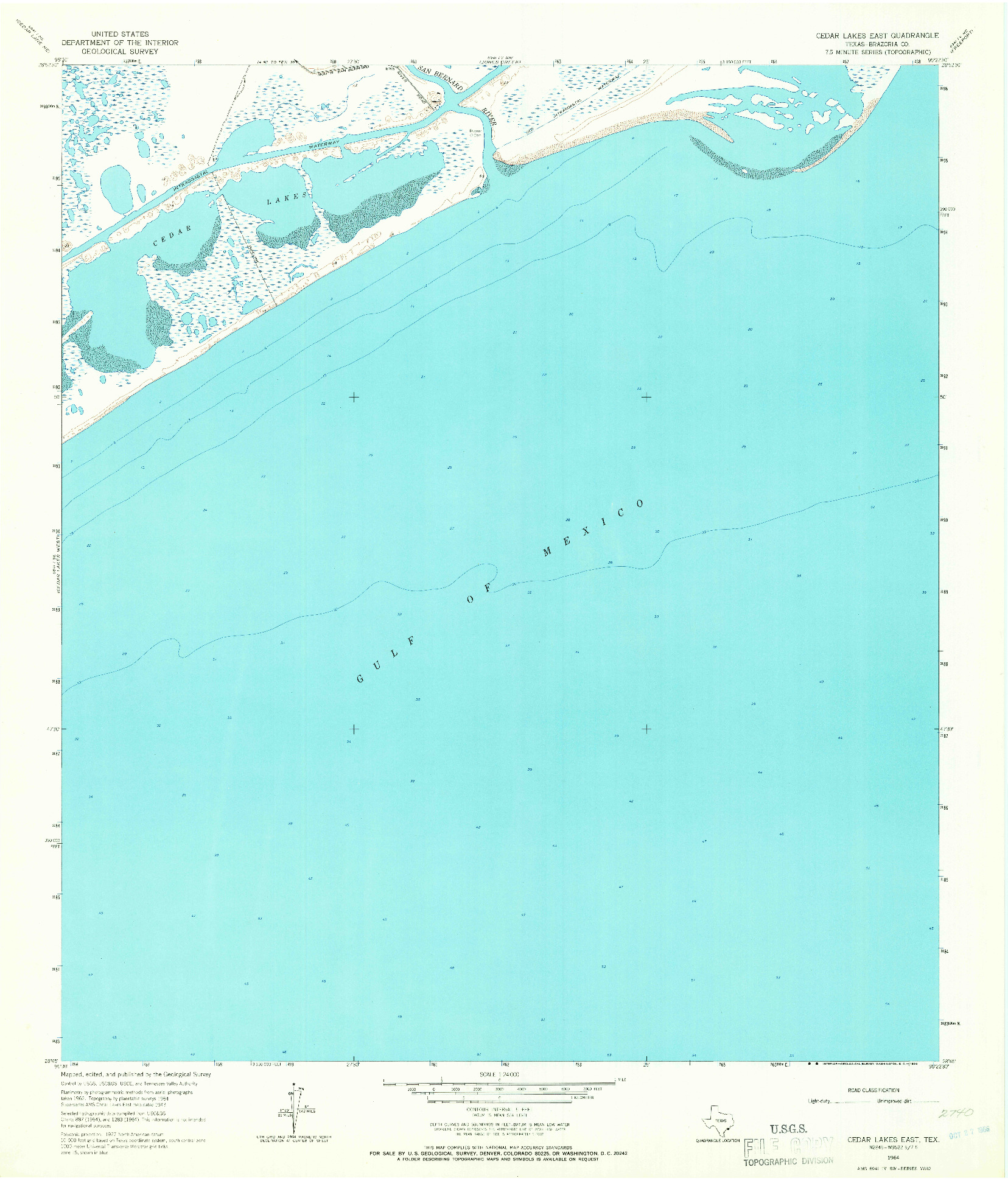 USGS 1:24000-SCALE QUADRANGLE FOR CEDAR LAKES EAST, TX 1964