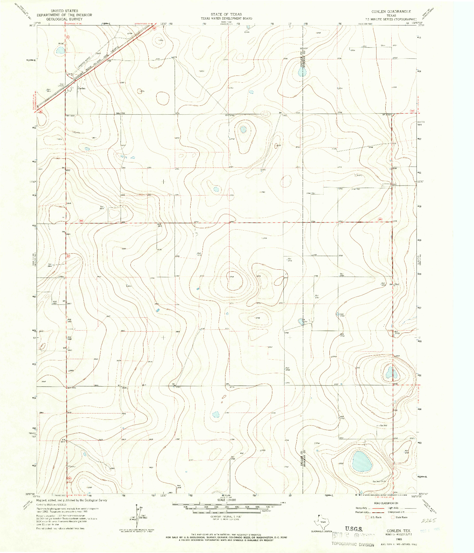 USGS 1:24000-SCALE QUADRANGLE FOR CONLEN, TX 1965